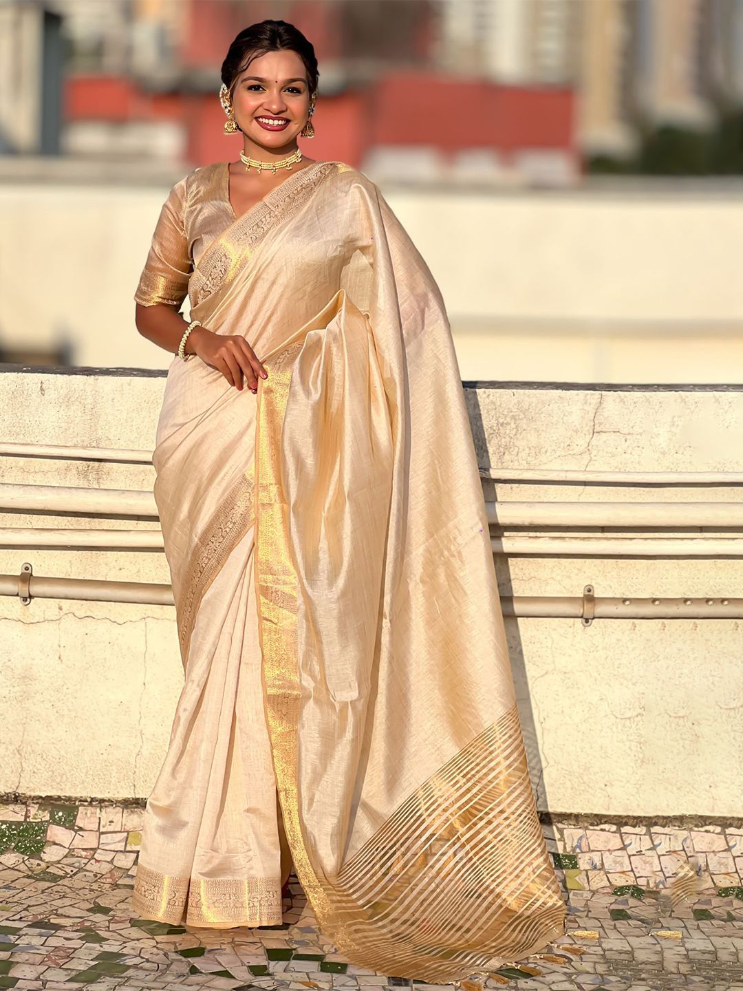 all about you Woven Design Tissue Tussar Saree-picture-19