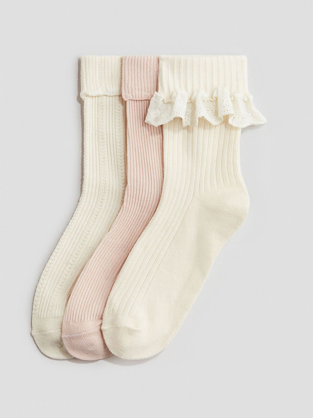 H&M Girls 3-Pack Overlock-Detail Socks-picture-14