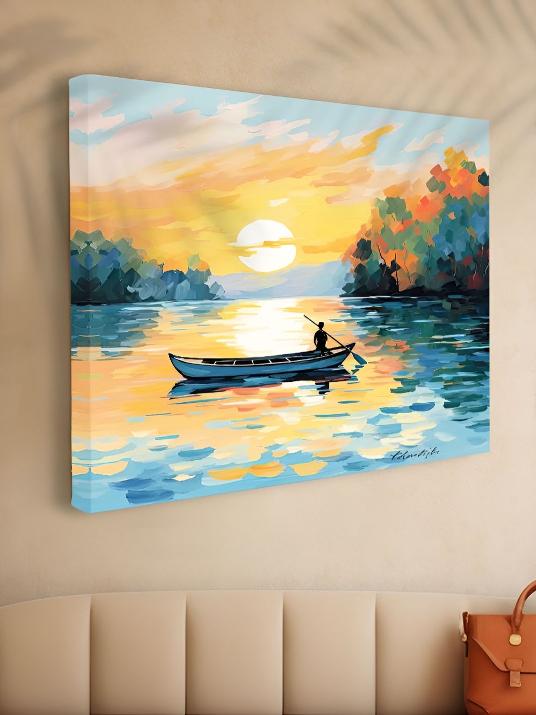 Myntra Elegant Homes Blue & Orange 1 Piece Canvas Other Wall Paintings-picture-11