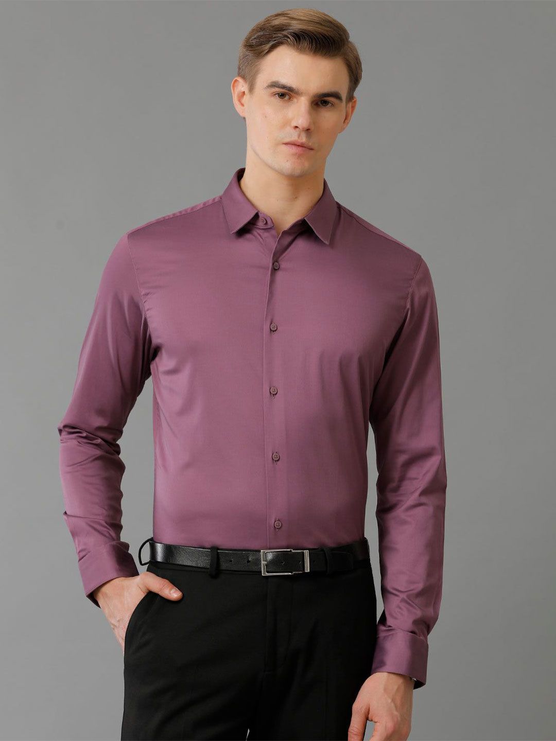 The Collection Classic Slim Fit Satin Formal Shirt-picture-38