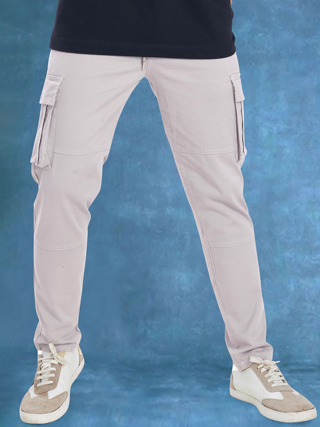 THE BEETEL HOUSE Men Relaxed Straight Leg Easy Wash Cargos Trousers-picture-29
