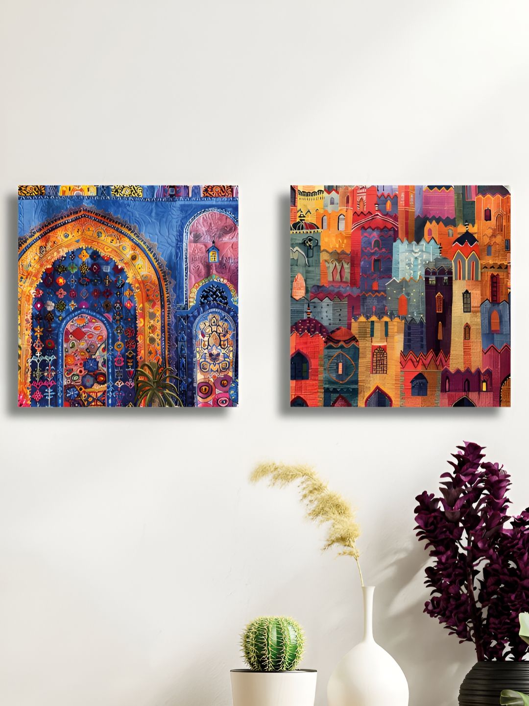 RANDOM 2 Pieces Red & Blue Canvas Wall Art-picture-19