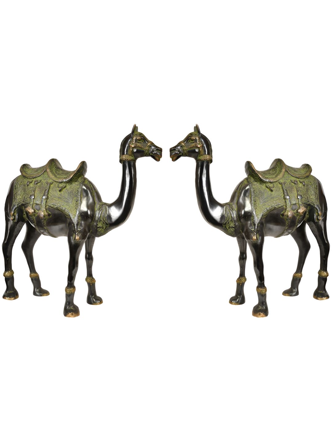 Exotic India Black 2 Pieces Camel Figurine Showpiece-picture-32