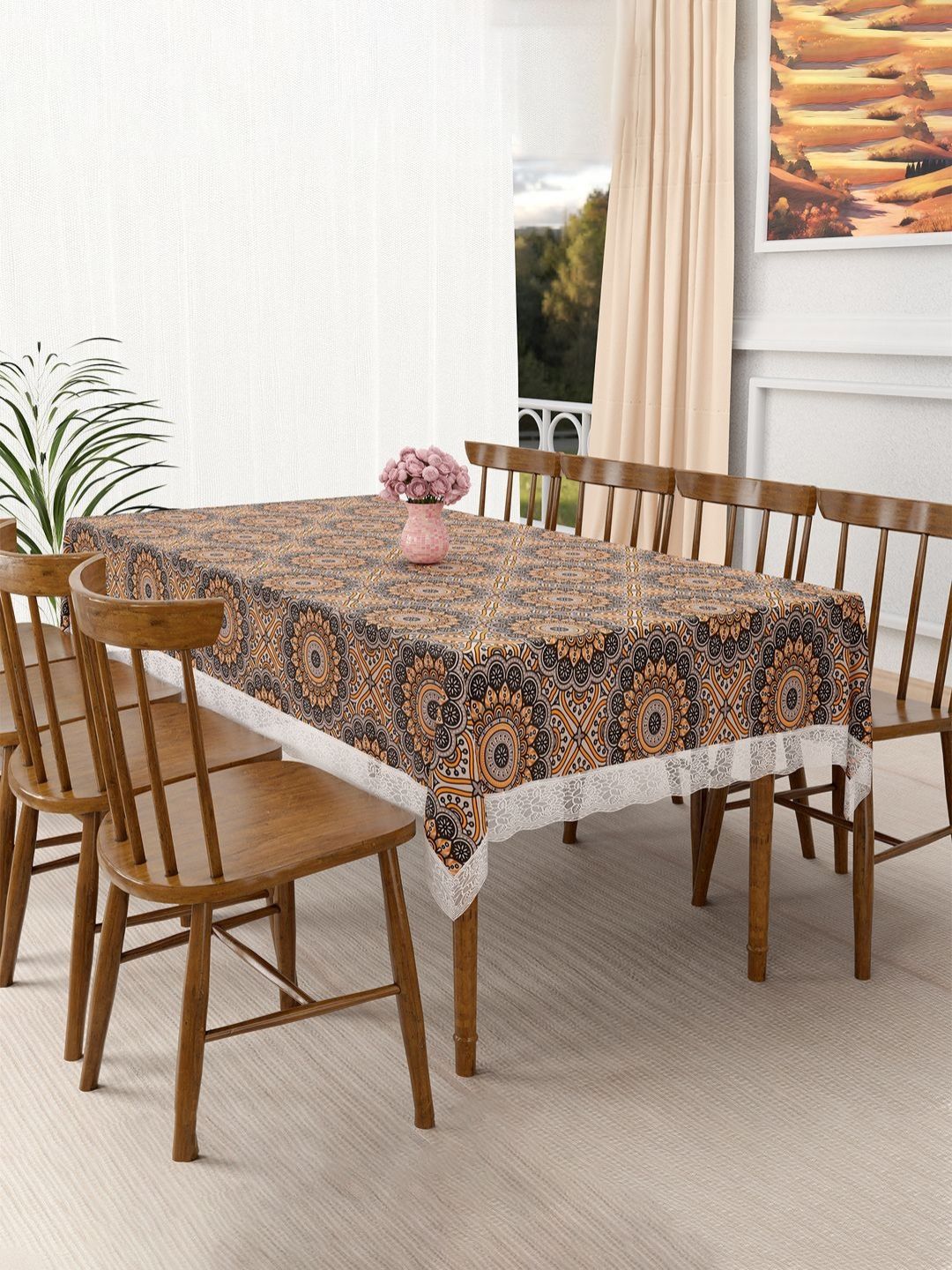Aura Black Printed 8-Seater Table Cover-image-2