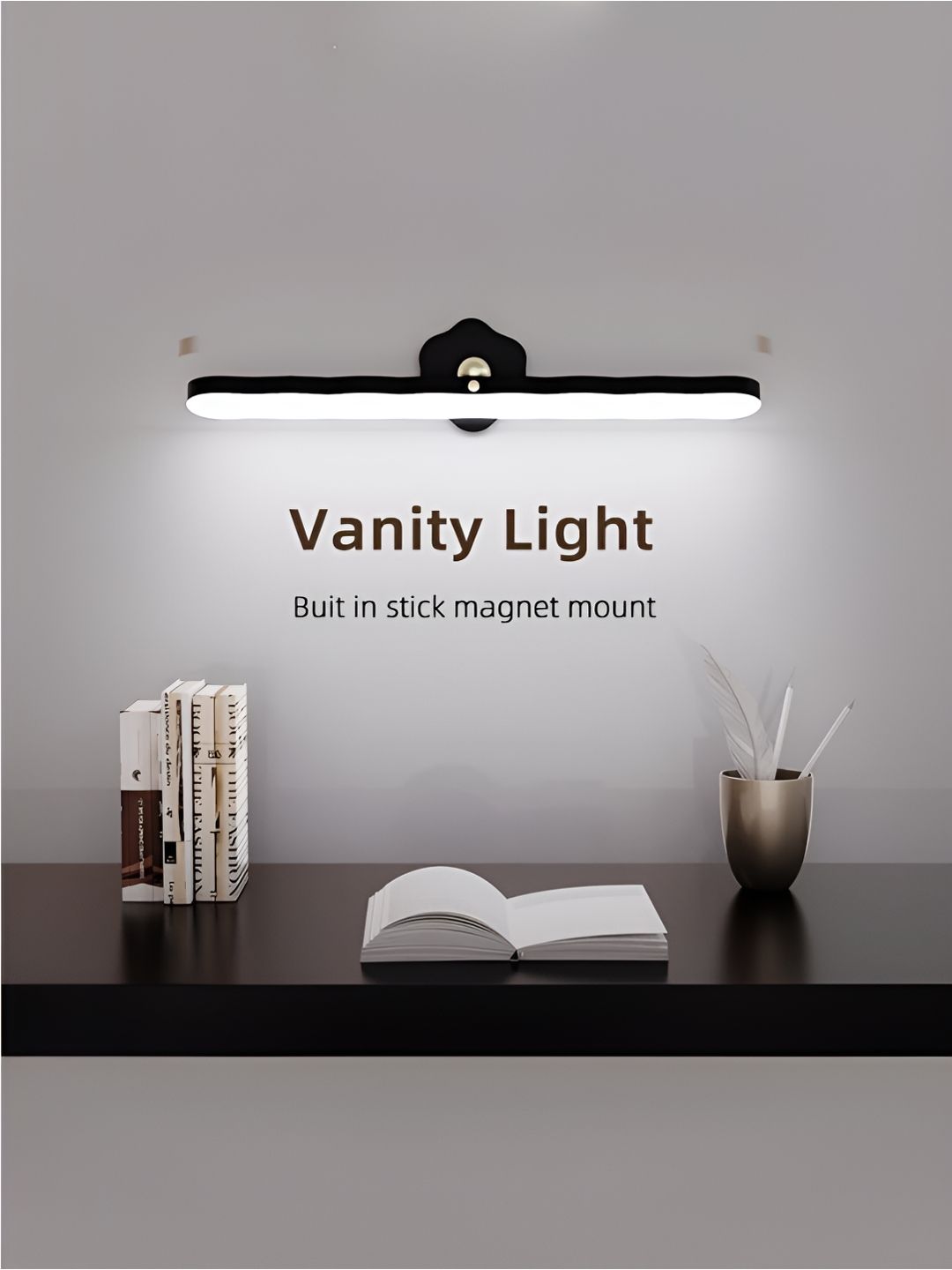 XERGY Black LED Vanity Makeup Mirror Light, Touch Control, 800 mAh Battery-picture-36