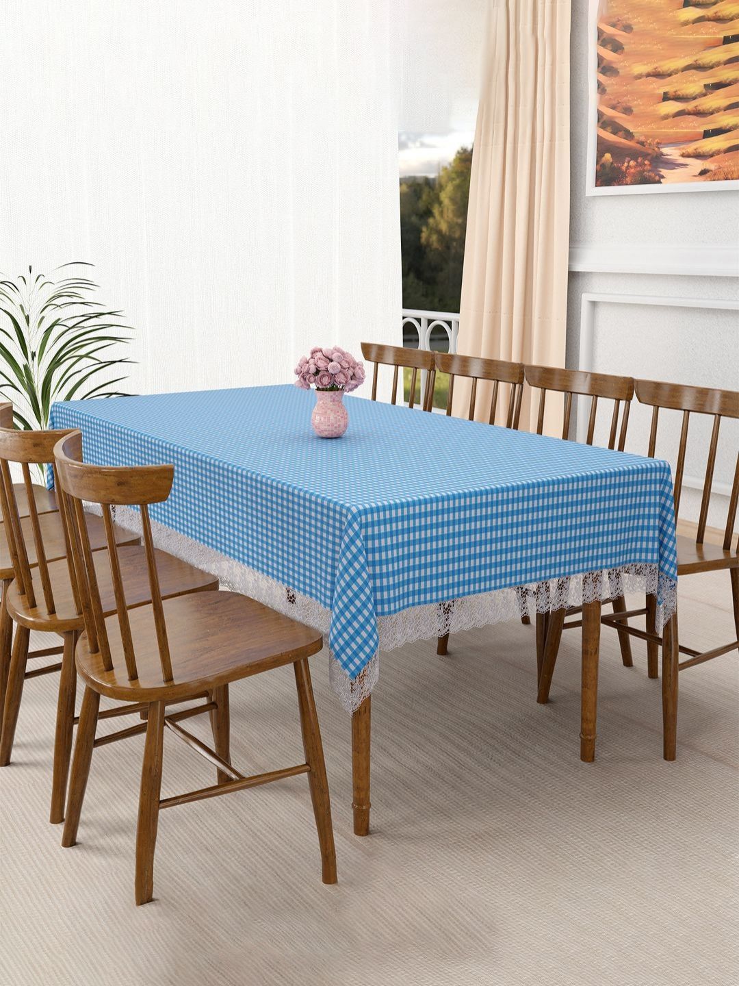 Aura Blue Striped 8-Seater Table Cover-picture-36