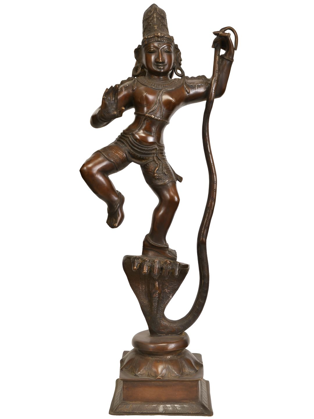 Exotic India Cocoa Brown Lord Krishna Religious Idol Showpiece-image-6