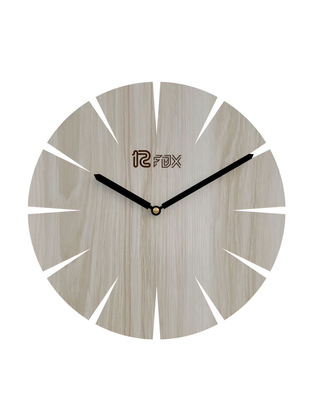 12 fox Off White Wooden Analogue Wall Clock-picture-44