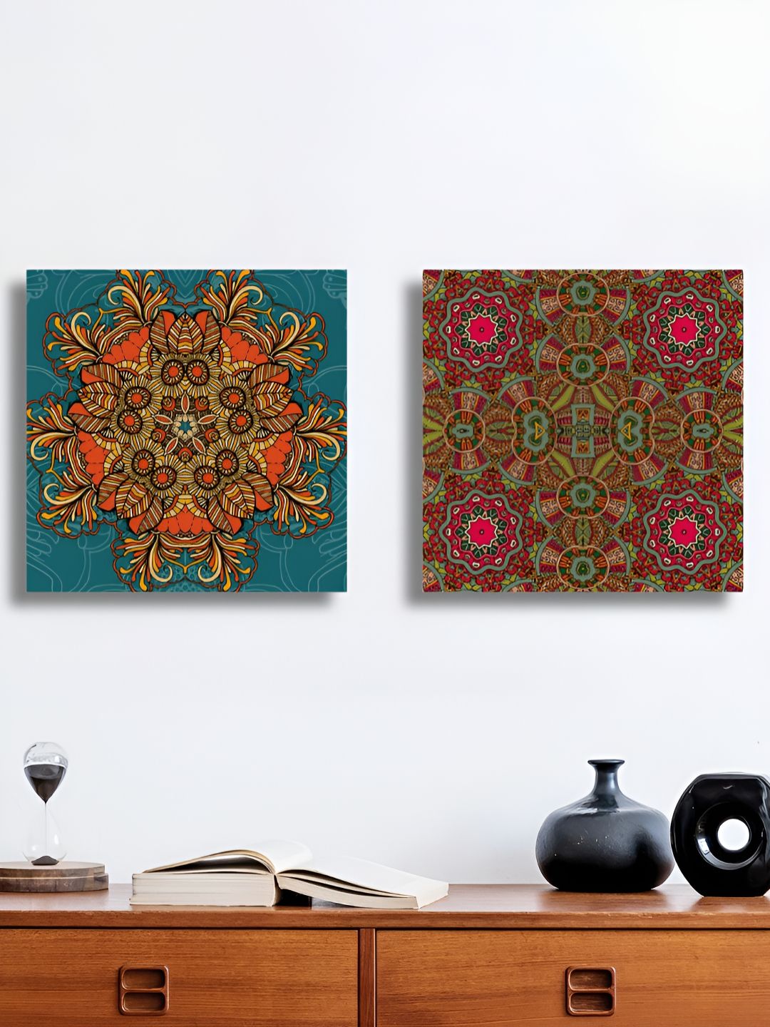 RANDOM 2 Pieces Blue & Red Canvas Wall Art-picture-17