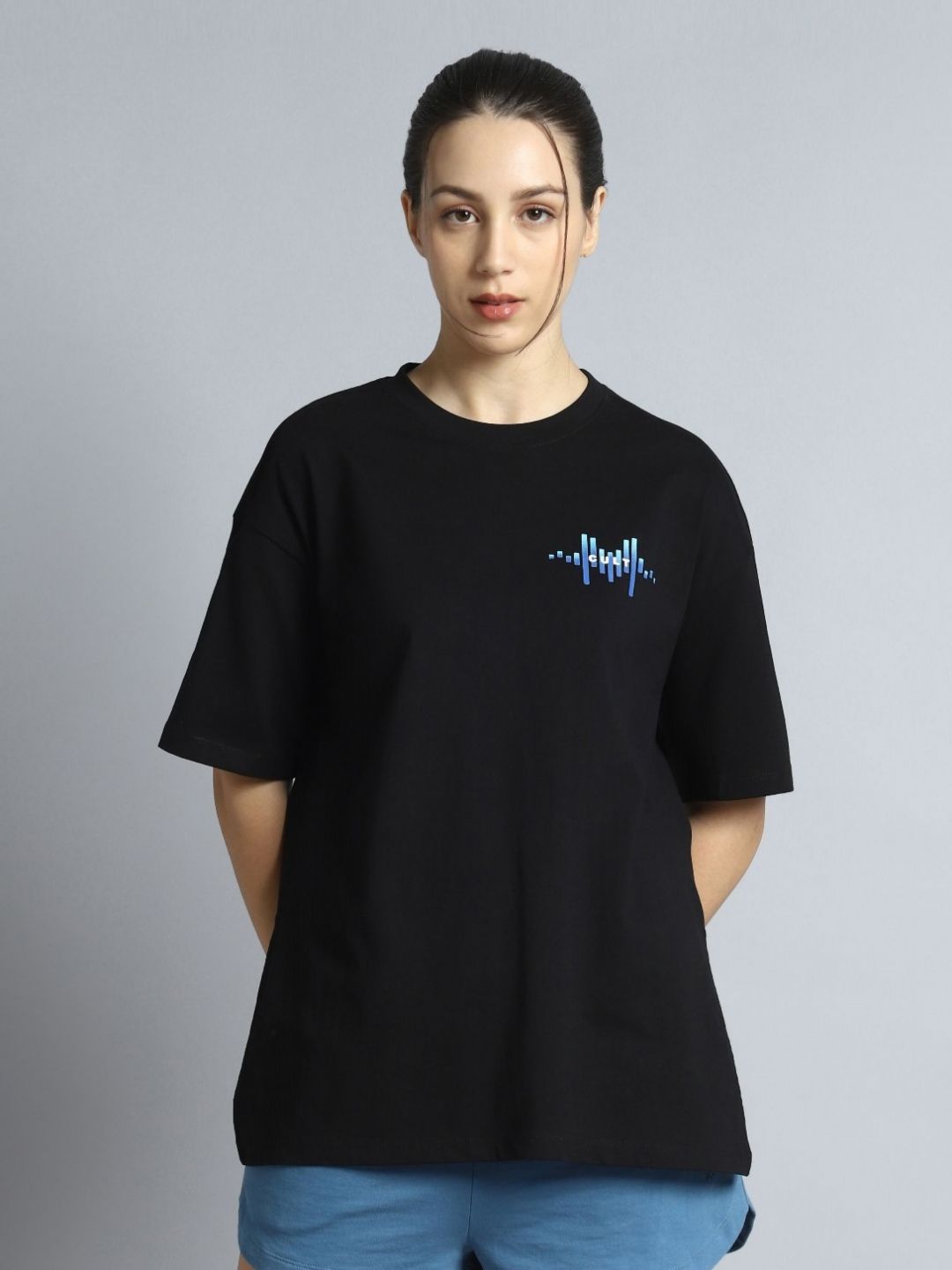 CULT Women Typography Printed Bio Finish Applique T-shirt-picture-26