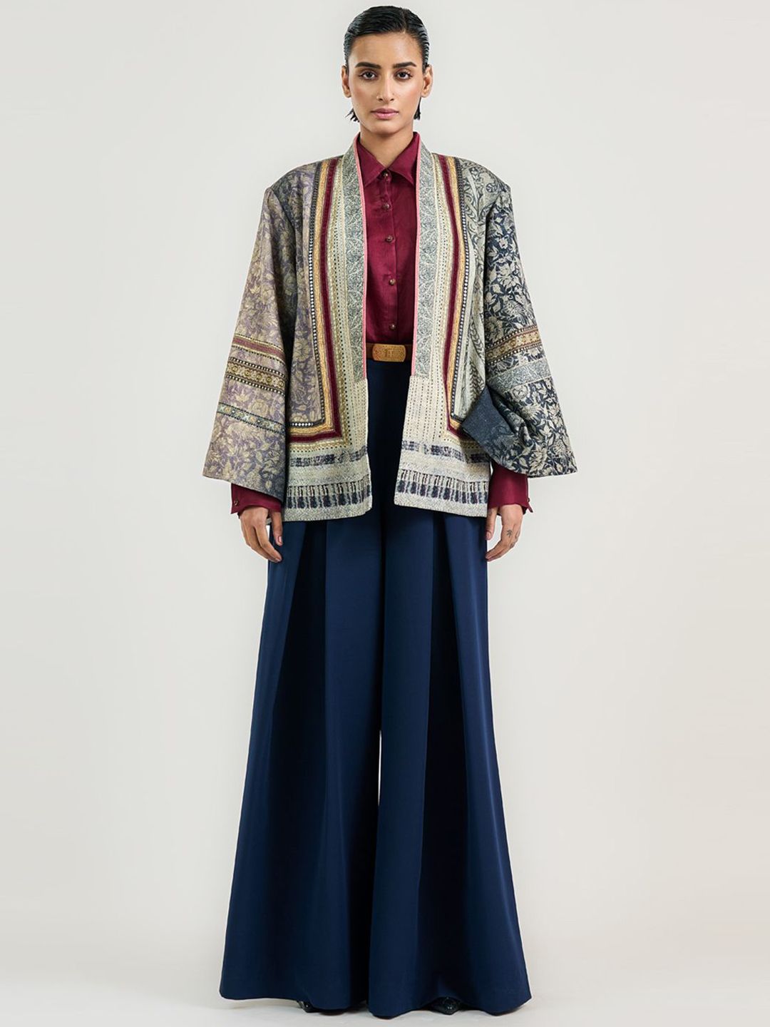 OTT Tarun Tahiliani Women without Longline Tailored Jacket with Embroidered-picture-29