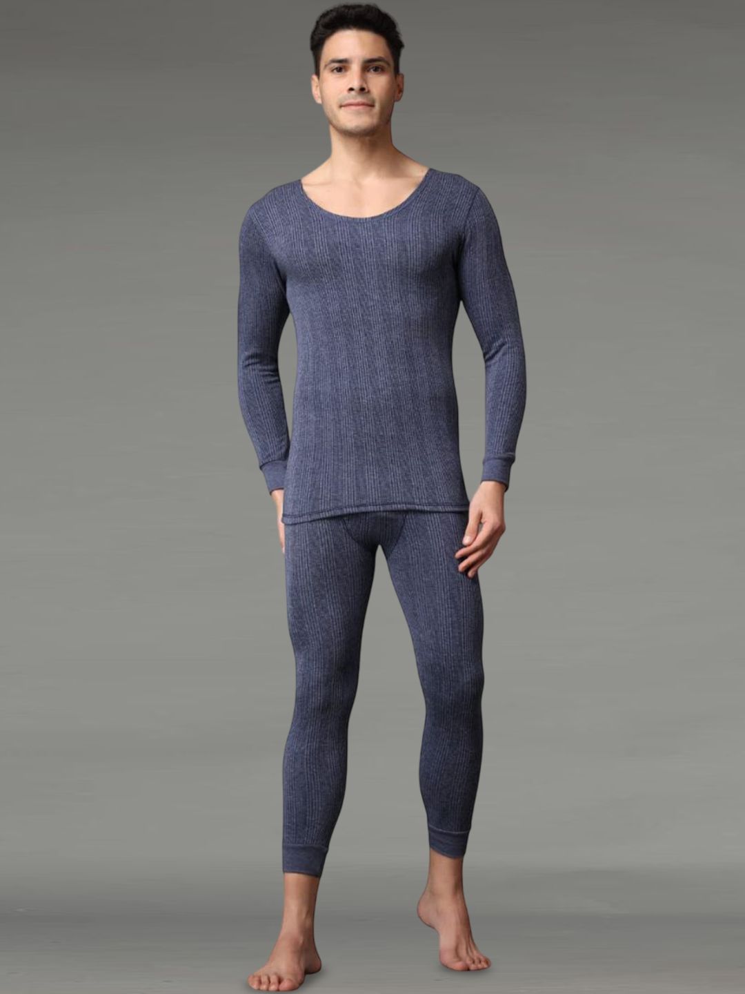 Wearslim Striped Ultra-Warm Cotton Thermal Set-picture-32