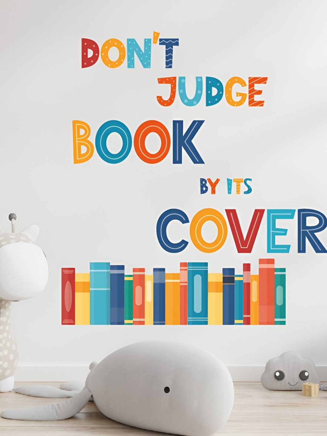 INDIAN ROYALS Blue & Red Colorful 'DON'T JUDGE BOOK BY IT'S COVER' Decorative Wall Sticker-picture-12