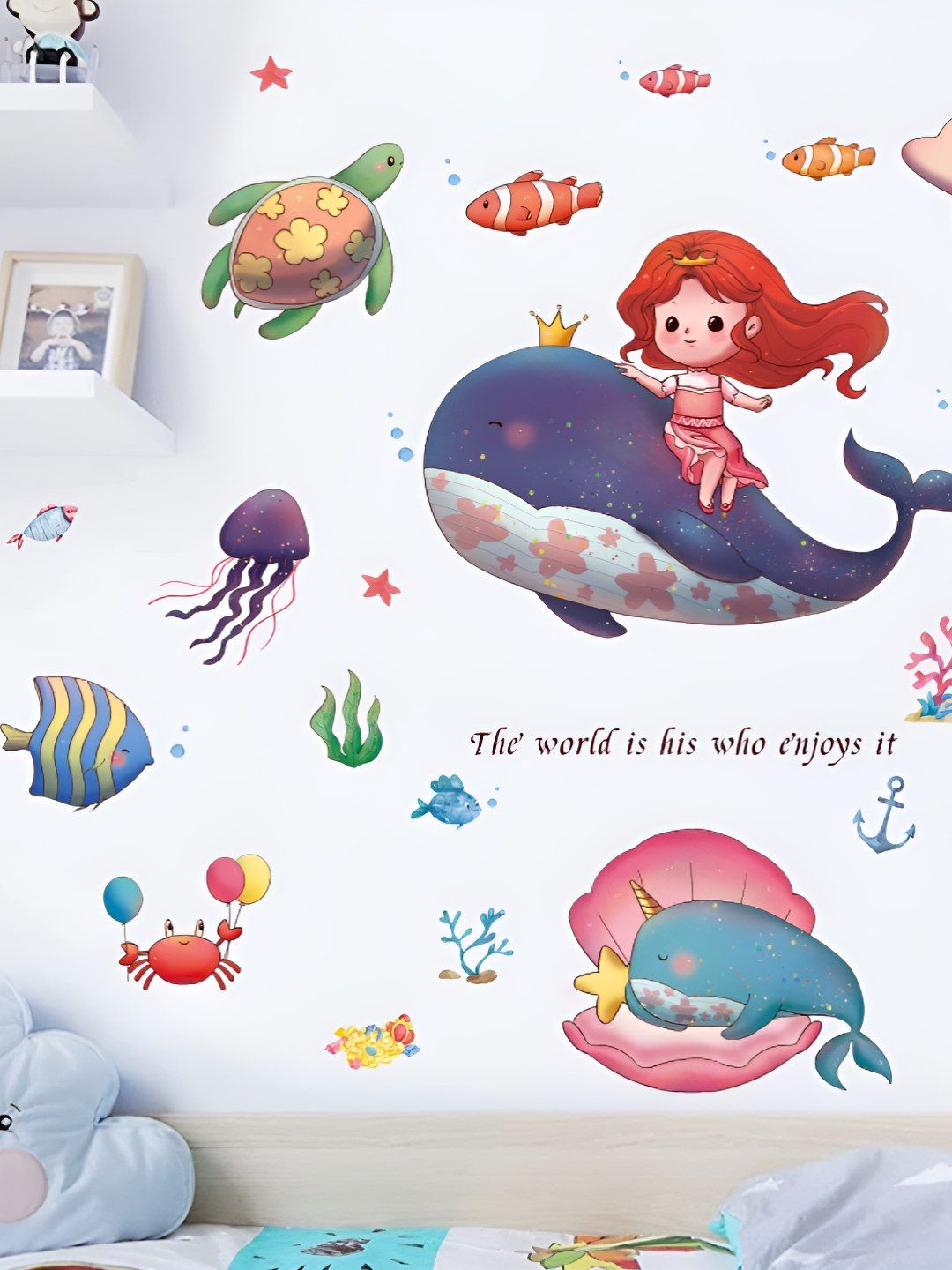 INDIAN ROYALS Blue & Grey Animal Printed Self-Adhesive & Durable Wall Sticker-picture-25