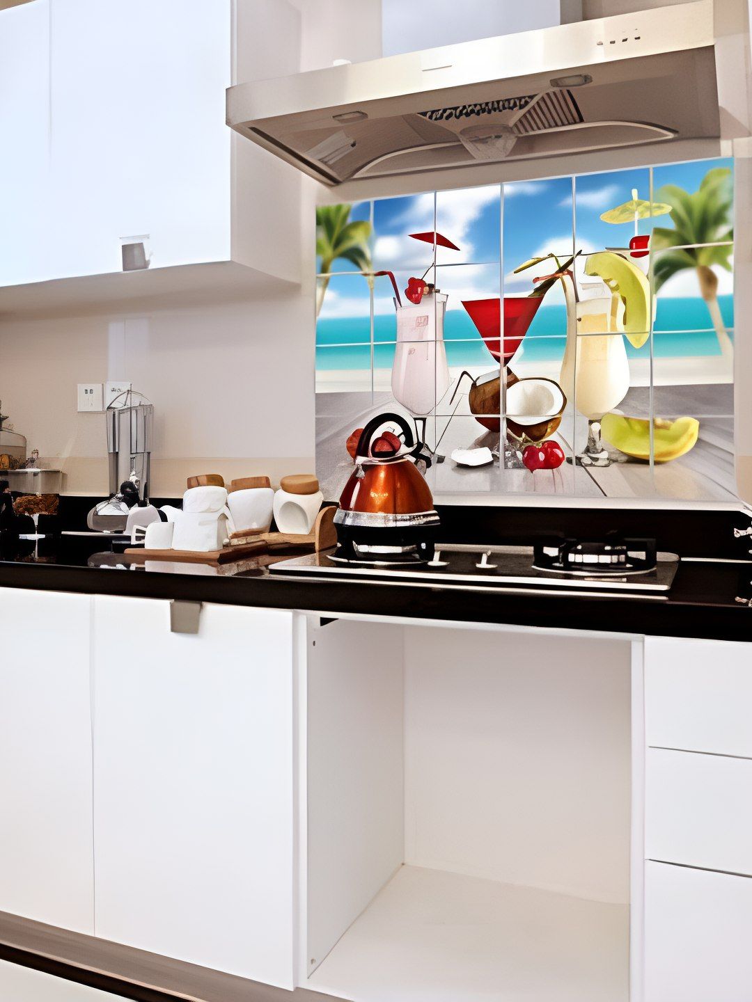 INDIAN ROYALS Blue & Grey Beach View Printed Self-Adhesive & Durable Wall Sticker-picture-38