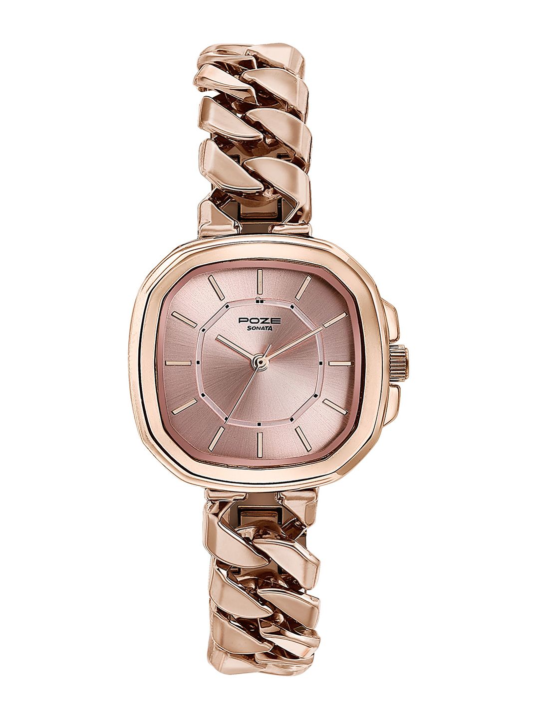 Sonata Poze by Sonata Women Brass Dial & Bracelet Style Straps Analogue Watch SP80096WM01W-picture-30