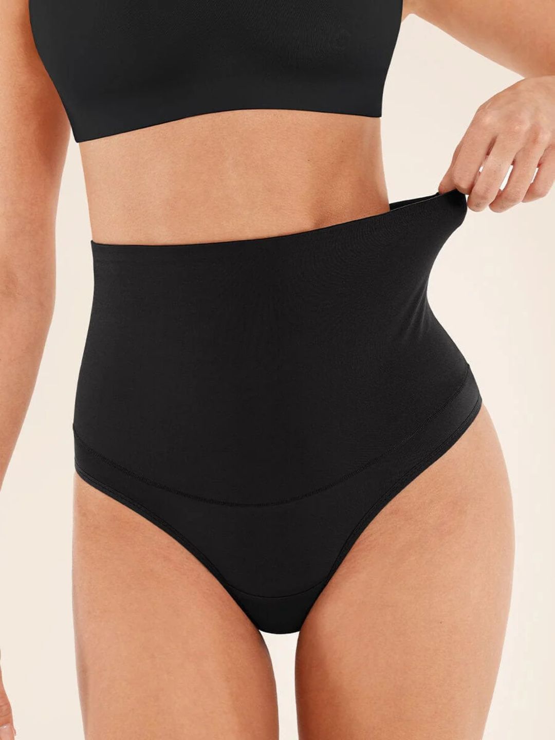 SHOP THE EDIT High Waist Seamless Tummy Control Thong Shapewear-picture-15