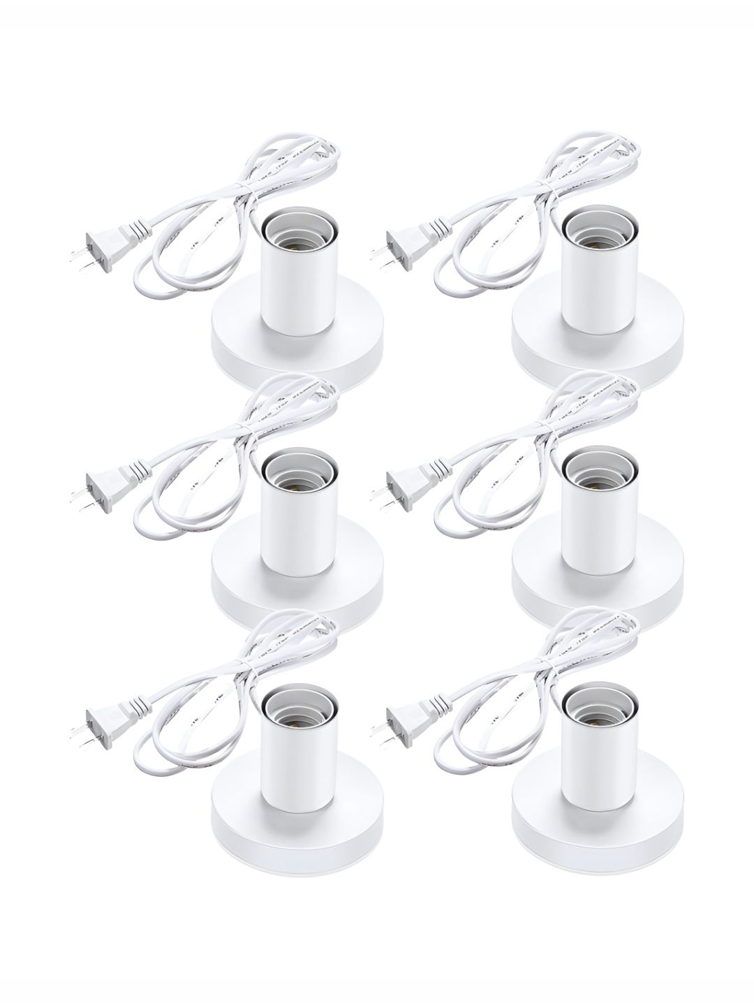 Decorcity White 6 Pieces Metal Bell Shaped Table Lamp Base-picture-31