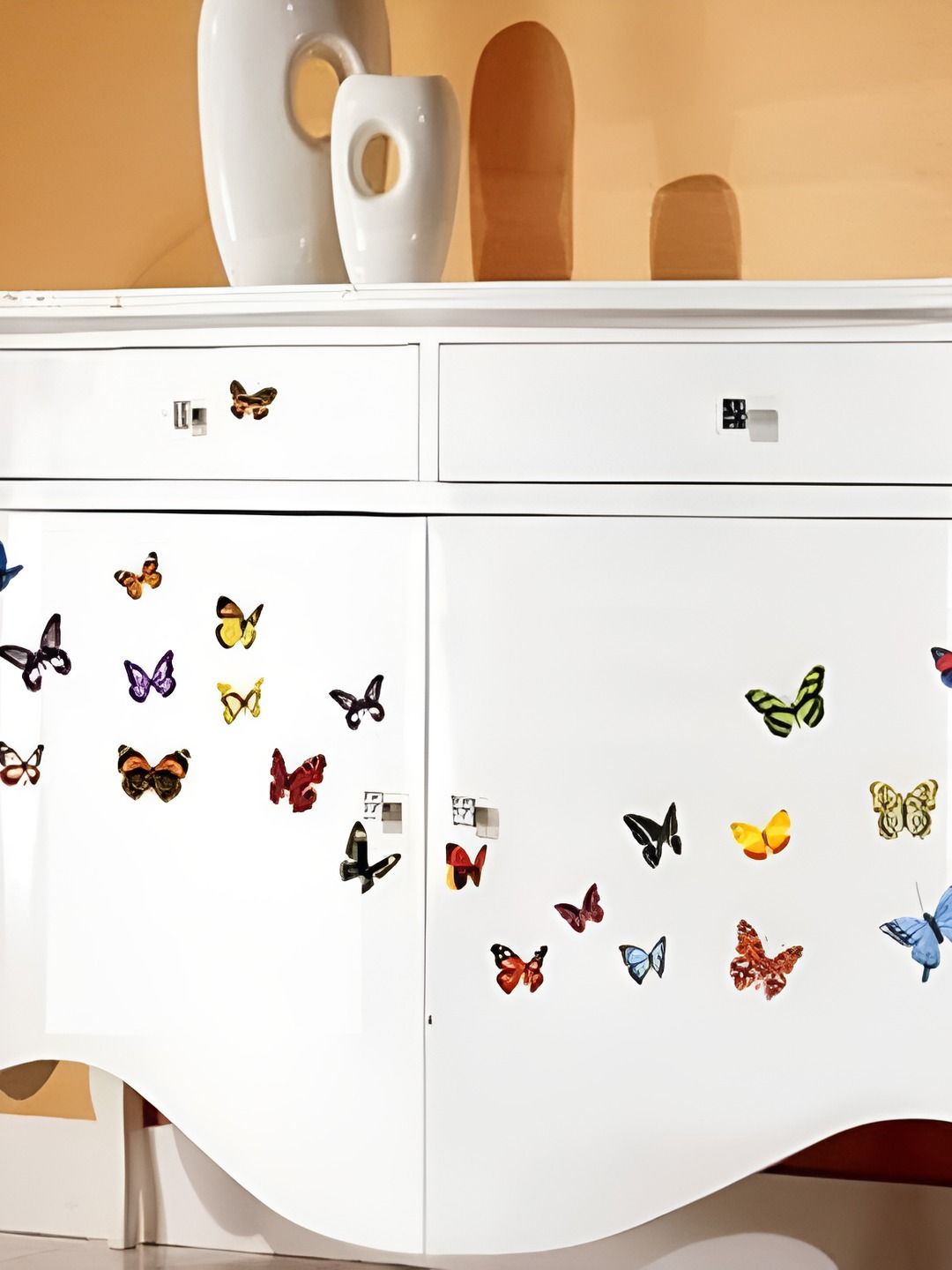 INDIAN ROYALS Blue & Red Butterflies Printed Self-Adhesive & Durable Wall Sticker-picture-26