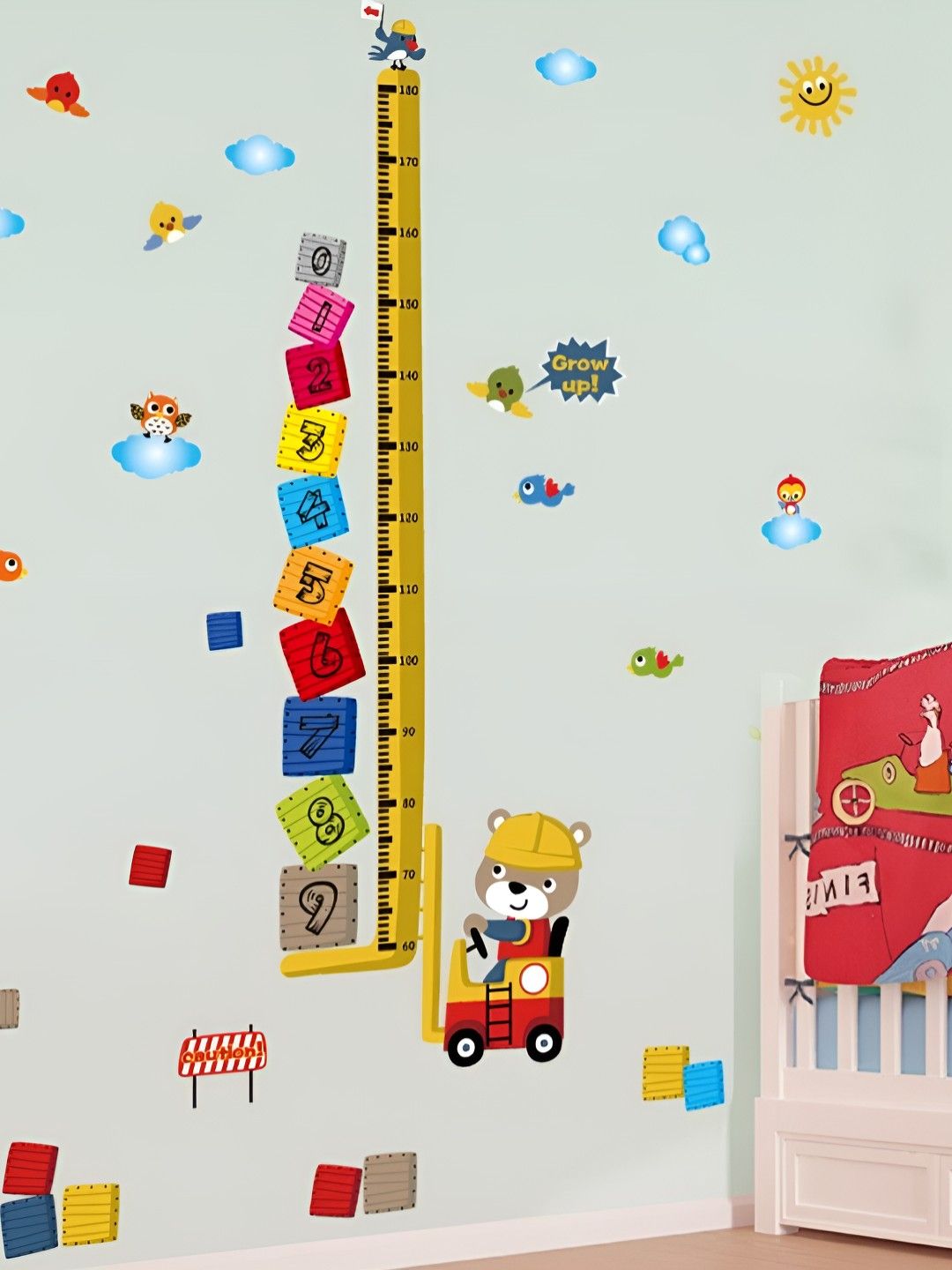 INDIAN ROYALS Red & Blue Children Growth Chart Self Adhesive Wall Sticker-picture-34