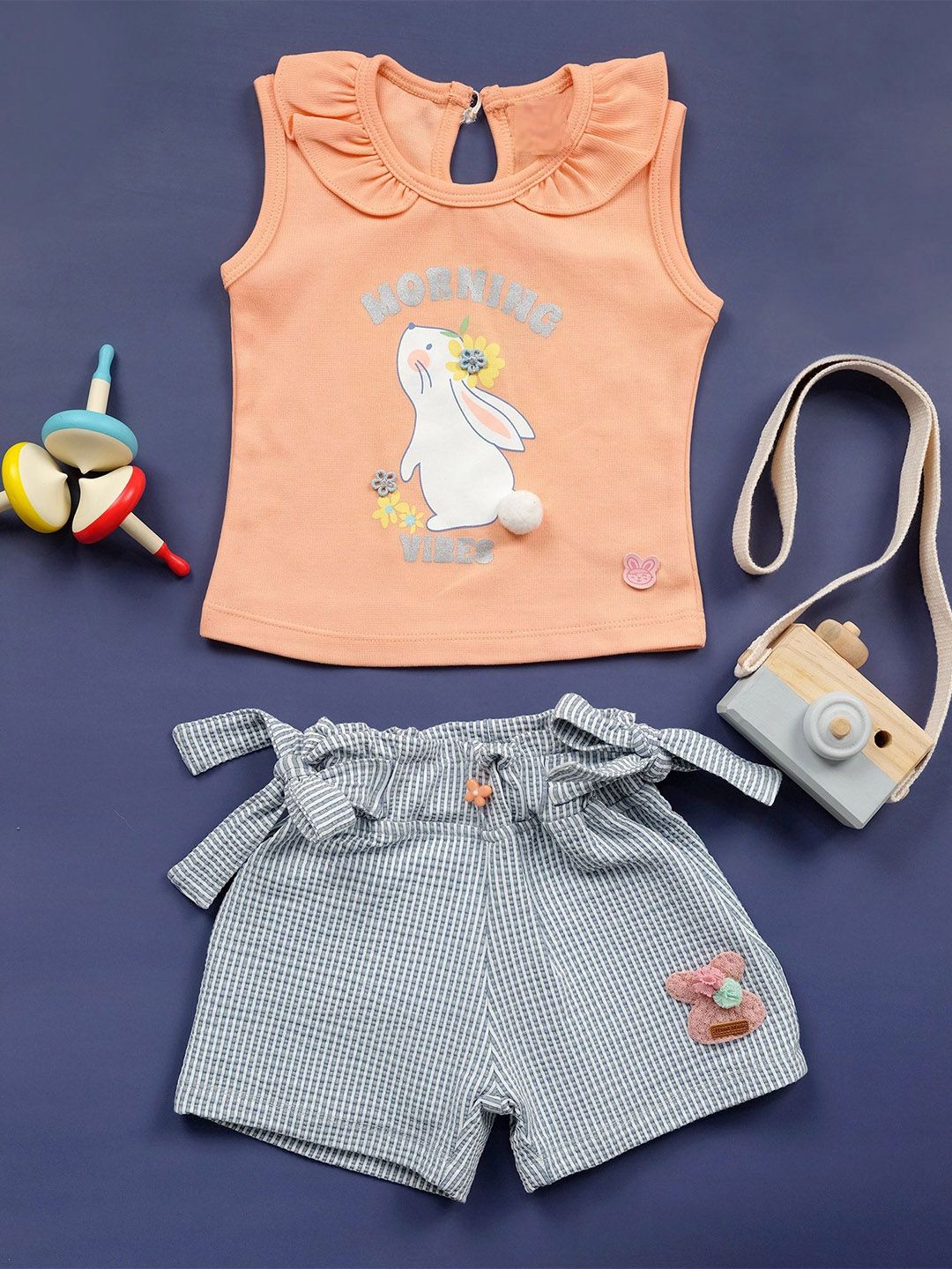 Babys Day Girls Printed Top with Shorts-picture-16