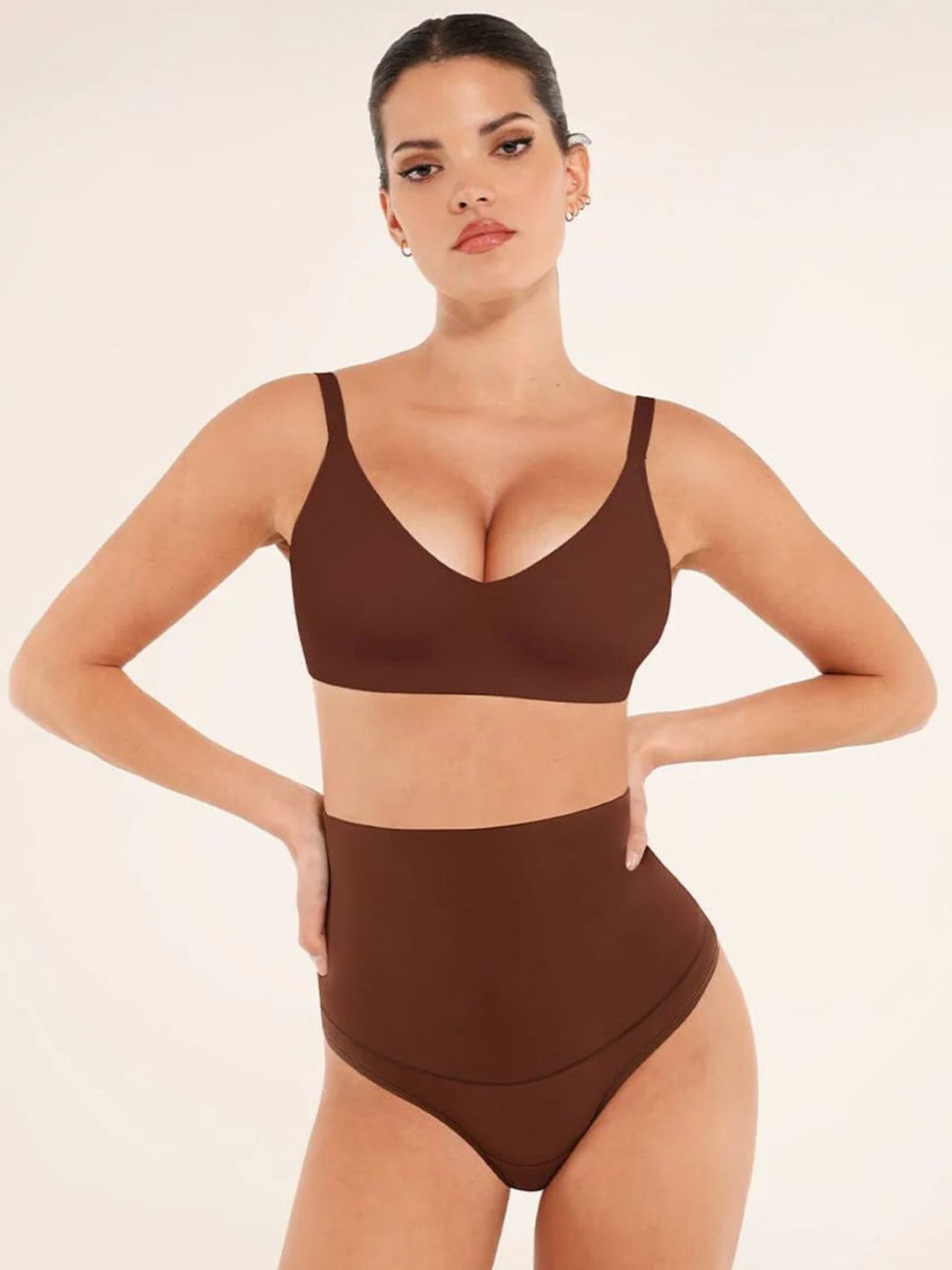 SHOP THE EDIT High Waist Seamless Tummy Control Thong Shapewear-picture-13