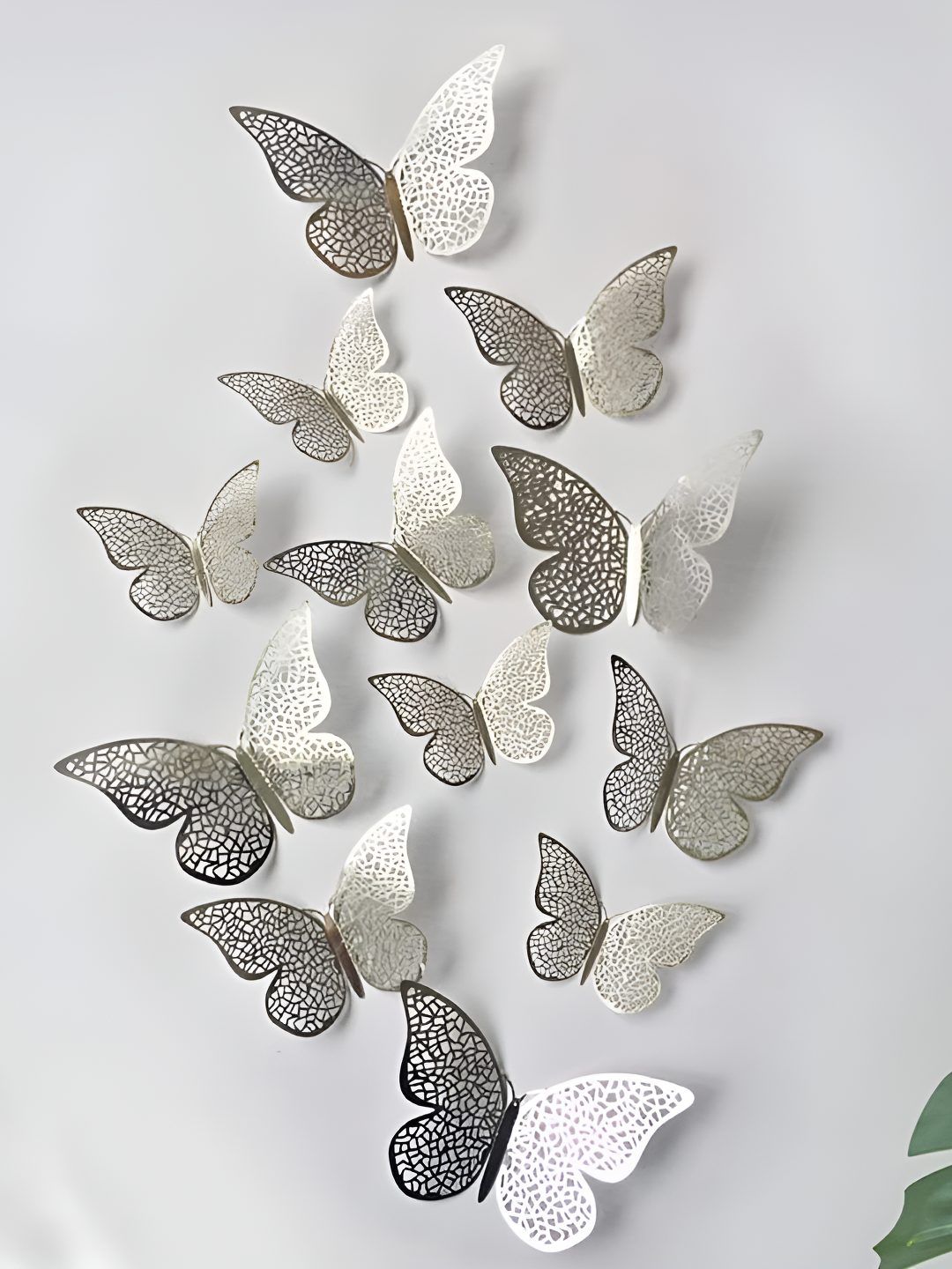 INDIAN ROYALS 12Pcs Grey Waterproof 3D Butterfly Wall Stickers-picture-19