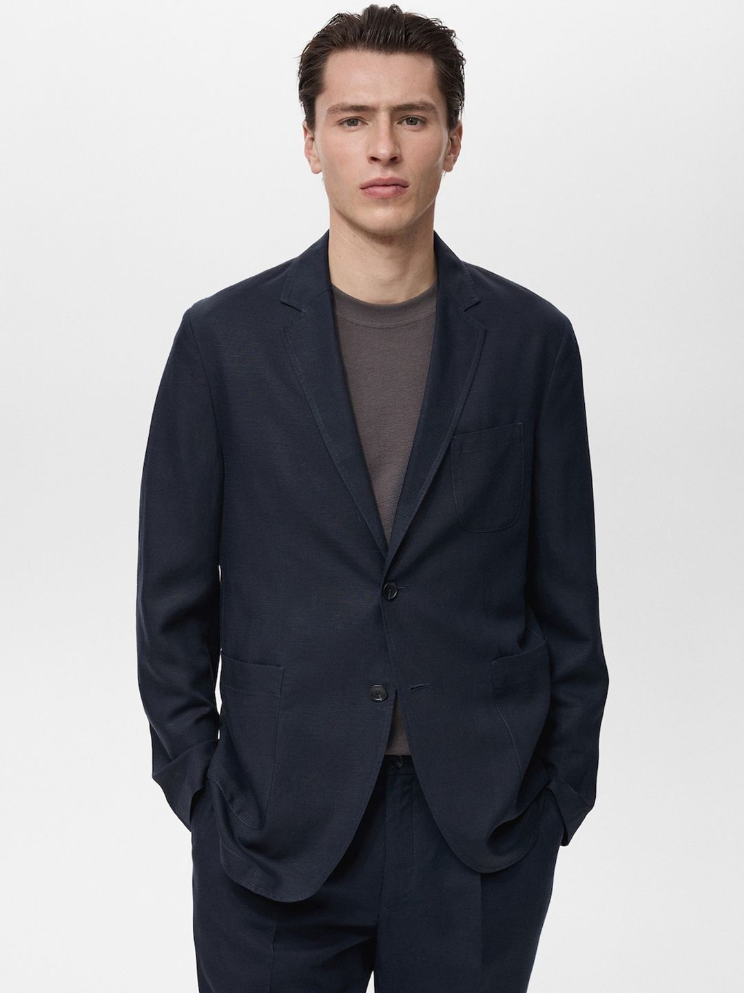 mango man MANGO Notched Lapel Single-Breasted Slim Fit Blazer-picture-32