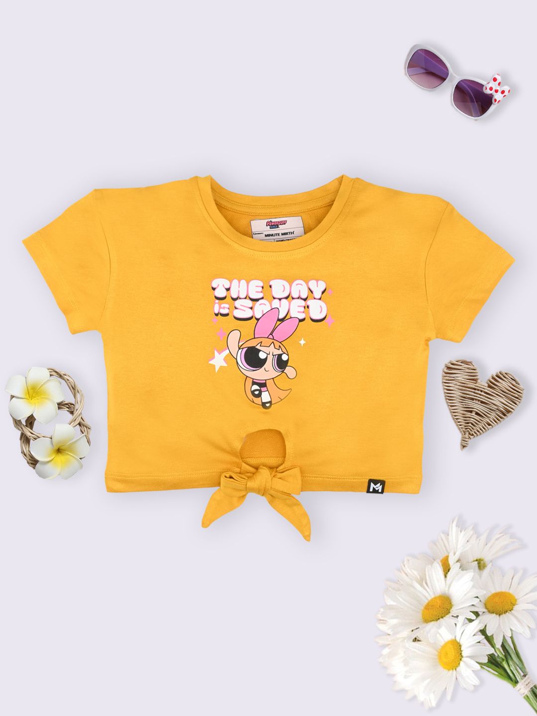 YK X Minute Mirth Girls Powerpuff Girls Printed Crop Top-picture-14