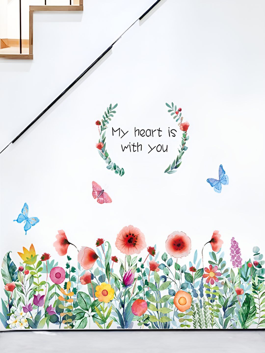 indian royals INDIAN ROYALSGreen & Red Floral Printed Self-Adhesive & Durable Wall Sticker-picture-14