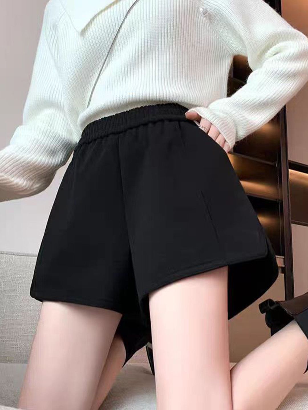 StyleCast x Revolte Women Solid Mid-Rise Regular Shorts-picture-32