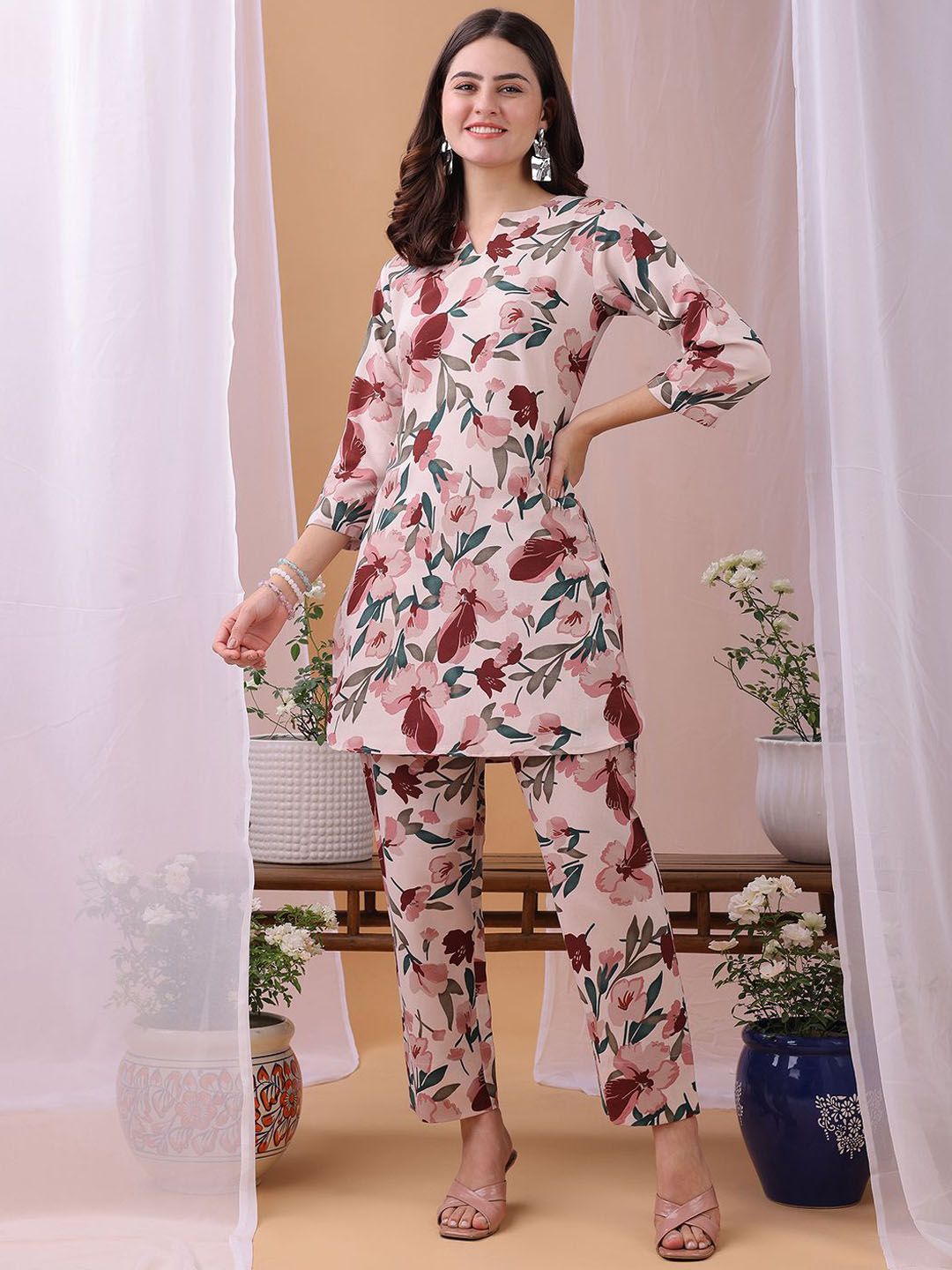 KALINI Printed Tunic With Trouser Co-Ords