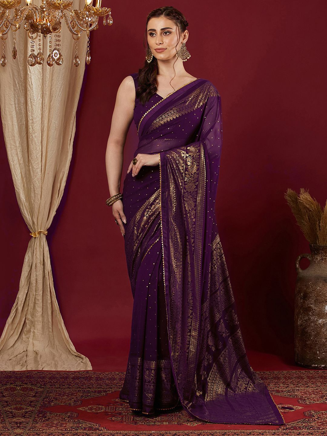 KALINI Woven Design Pure Georgette Saree-picture-32