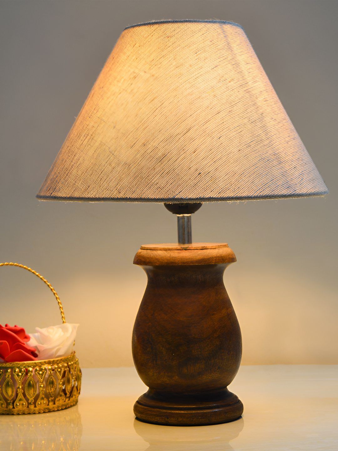 Decorcity Black Wood Traditional Frusturical Shaped Table Lamp-image-39
