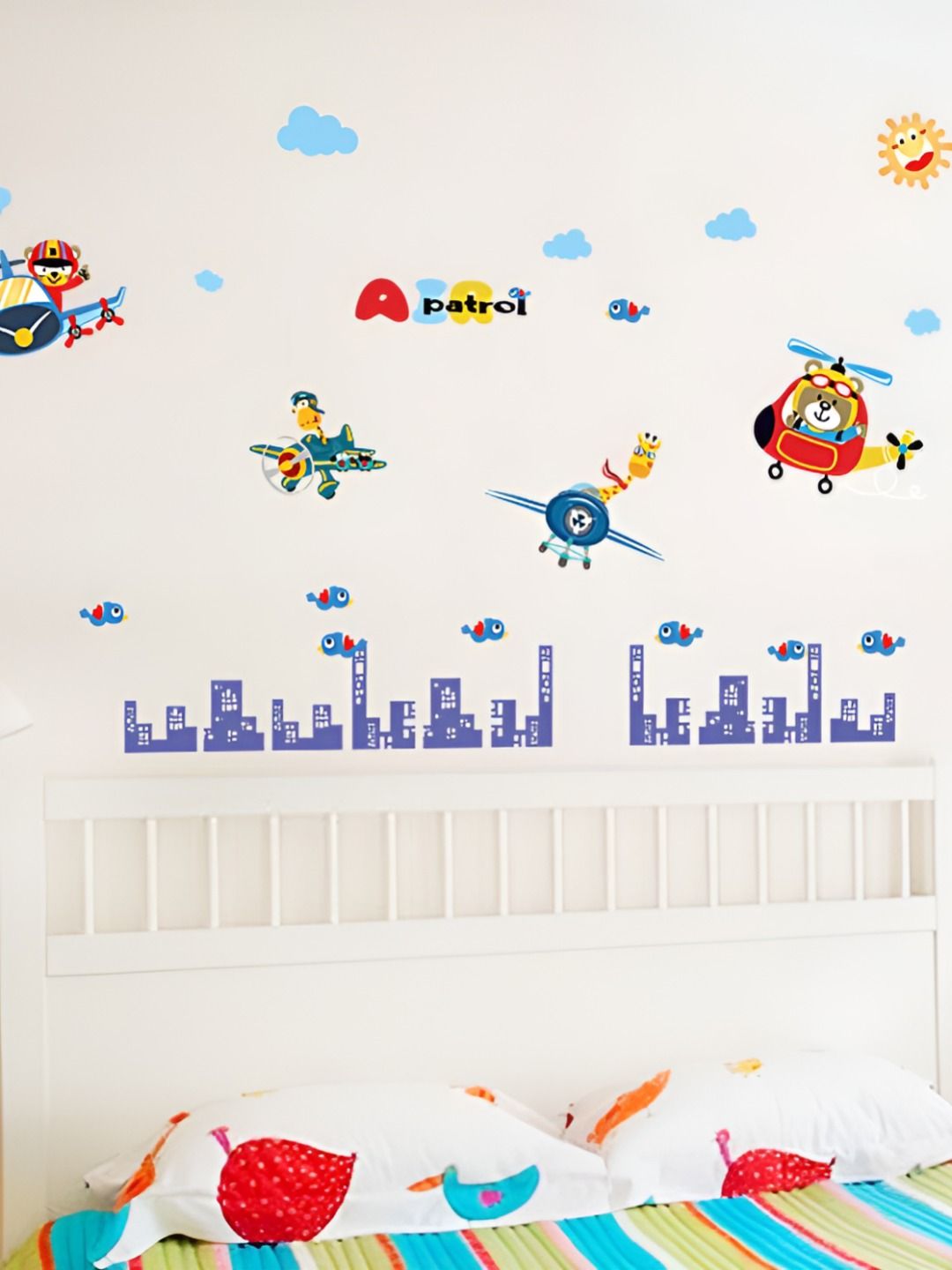 INDIAN ROYALS Blue & Red Cartoon Design Printed Self-Adhesive & Durable Wall Sticker-picture-13