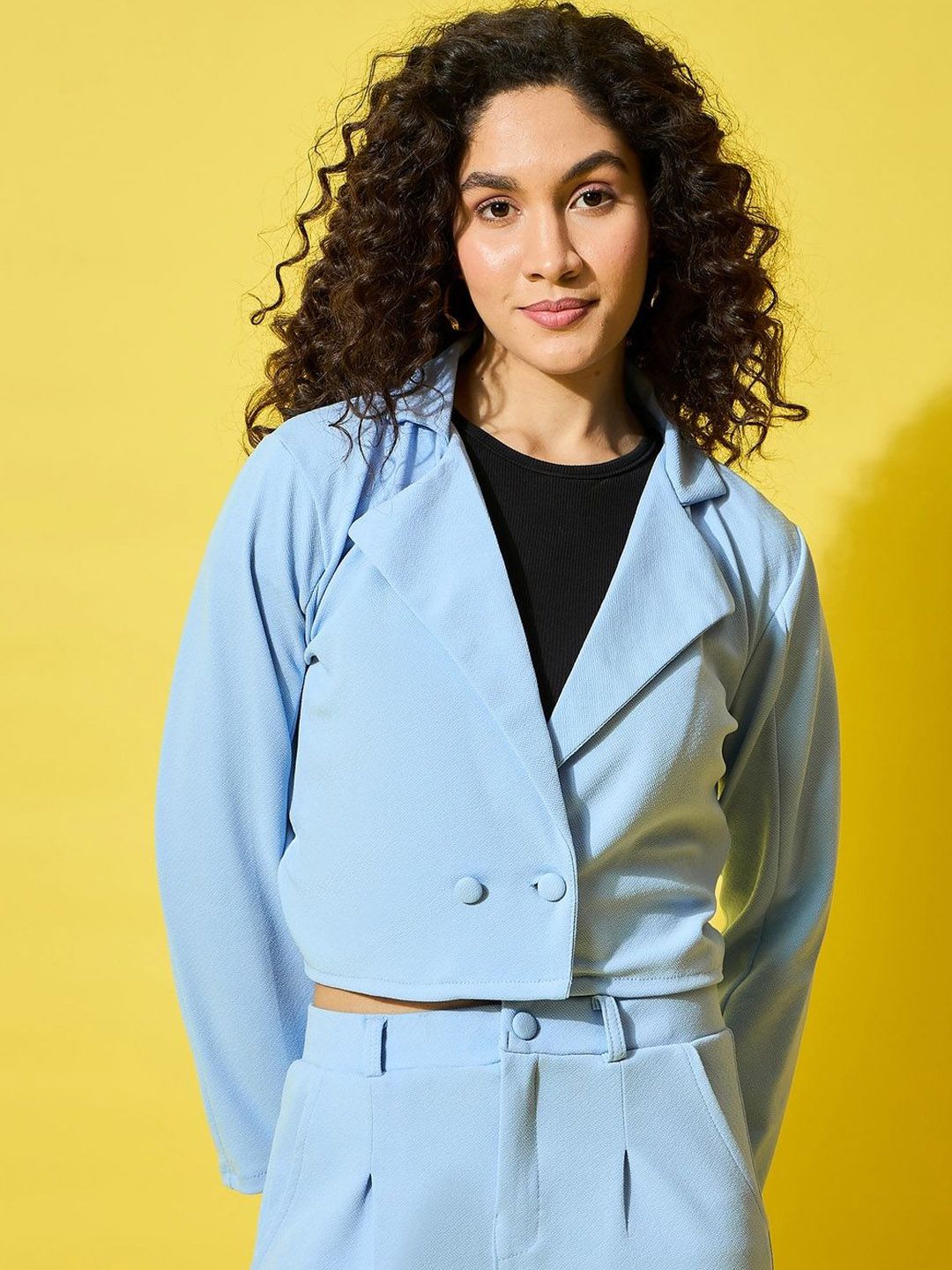 BUY NEW TREND Women Solid Cropped Blazer-picture-17