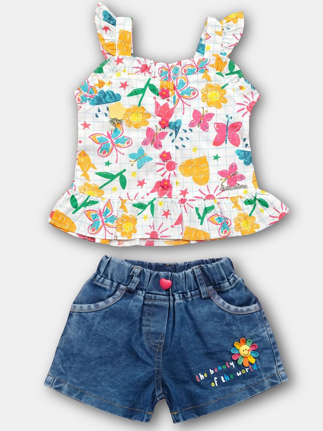 Babys Day Girls Printed Top with Shorts-picture-10