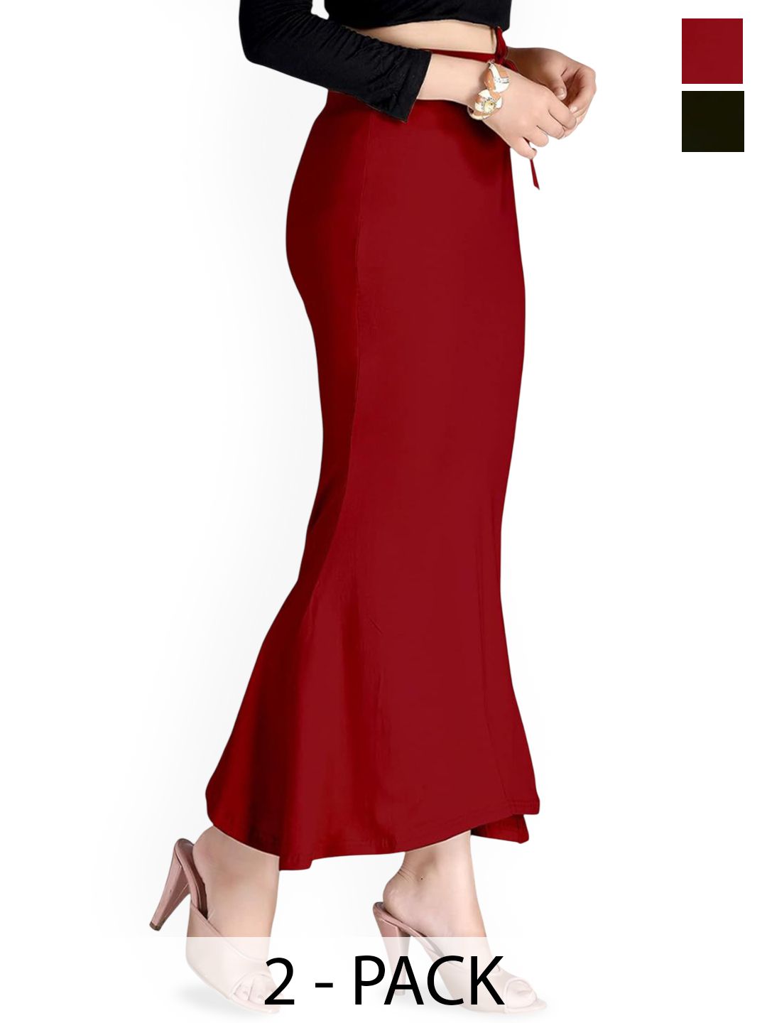 Moda Rapido Pack Of 2 Mermaid-Fit High Rise Saree Shapewear-picture-22