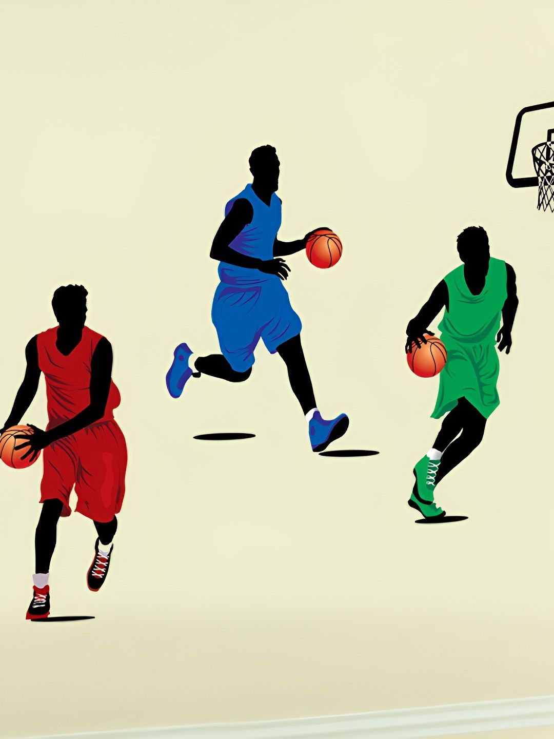 INDIAN ROYALS Red & Blue Football Playing People Design Self Adhesive Wall Sticker-picture-35