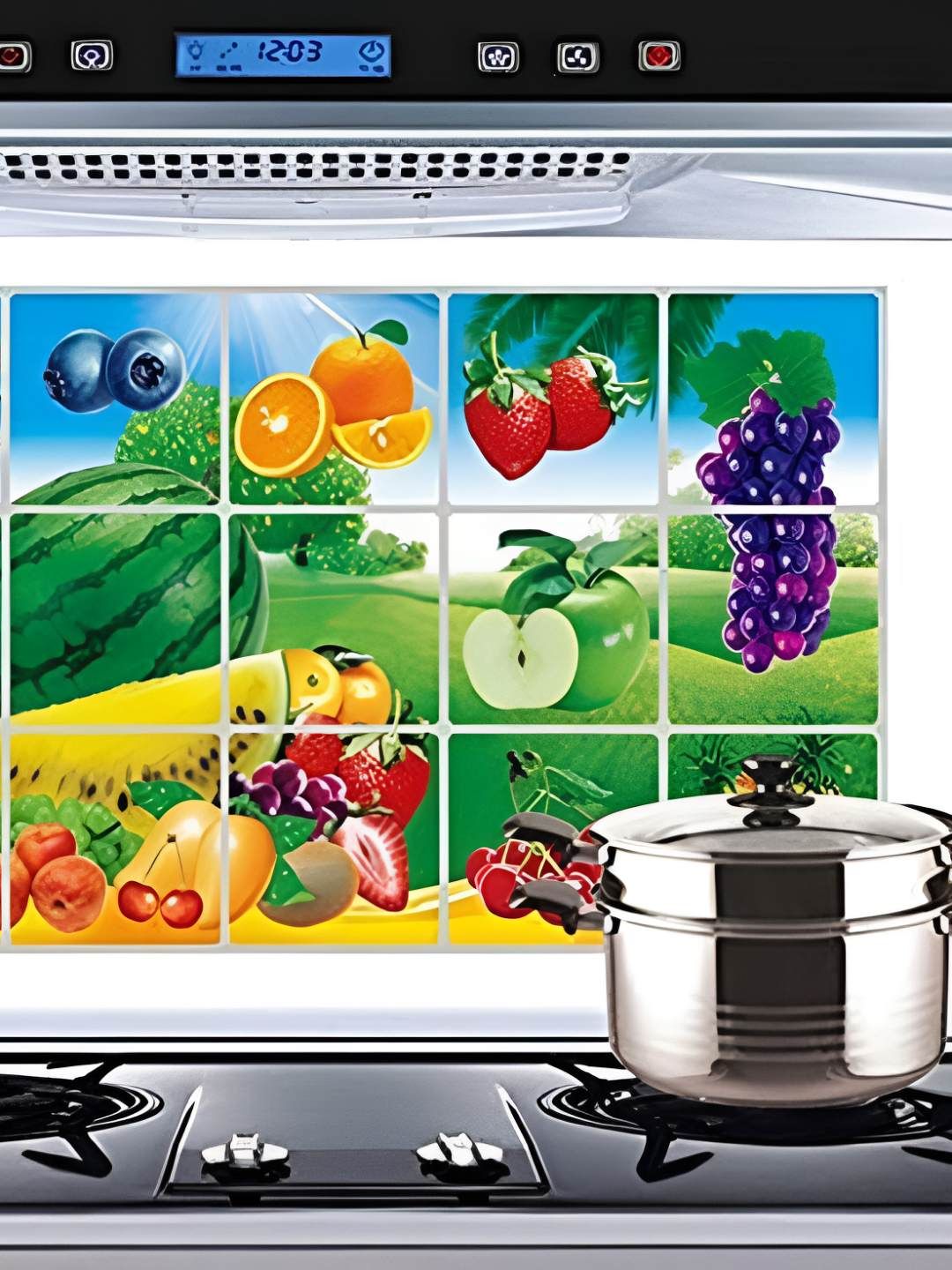 INDIAN ROYALS Green & RedNature Fruits & Vegetable Kitchen Wall Sticker-picture-32