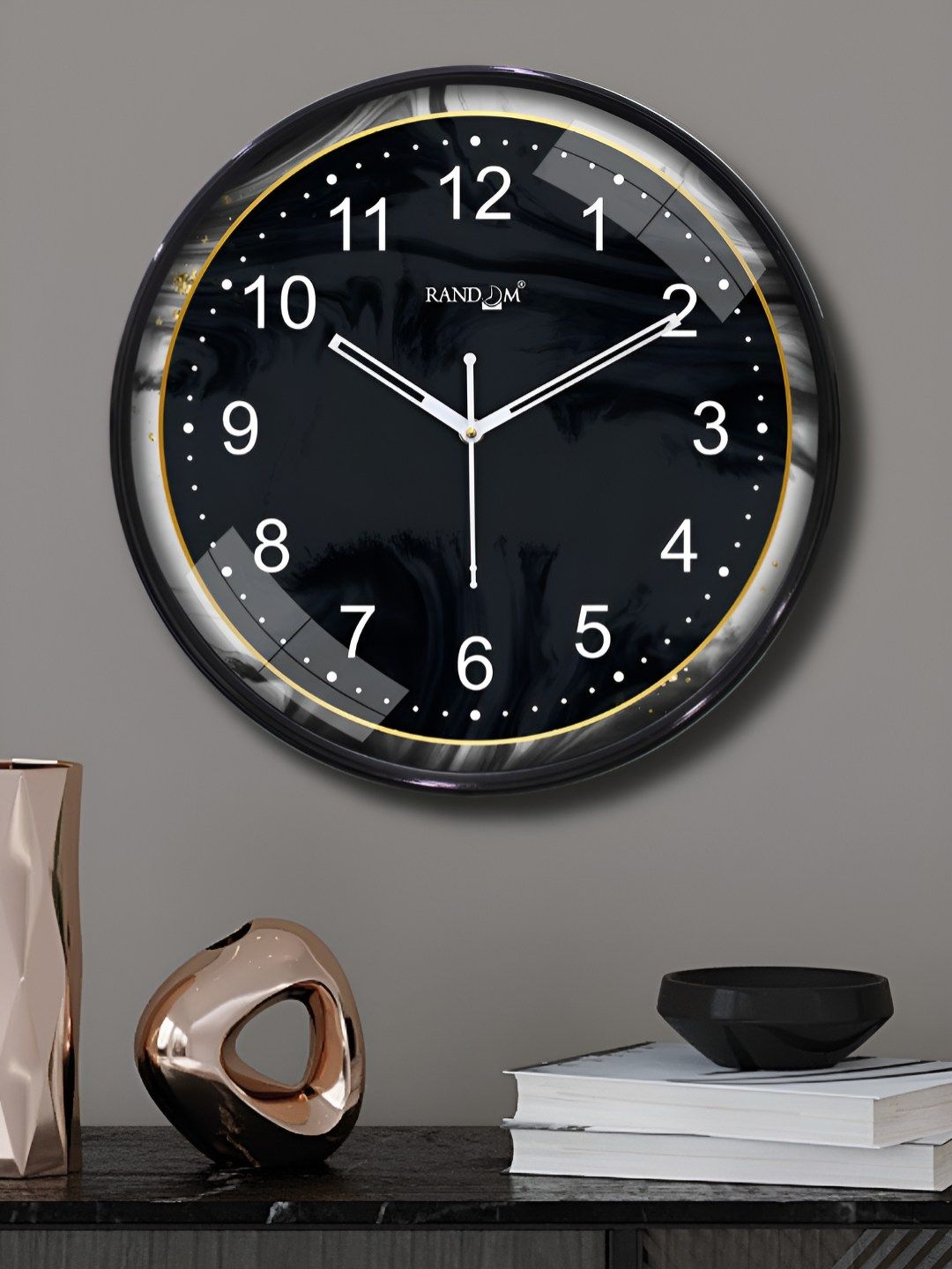 RANDOM Black & White Printed Traditional Wall Clock-picture-53