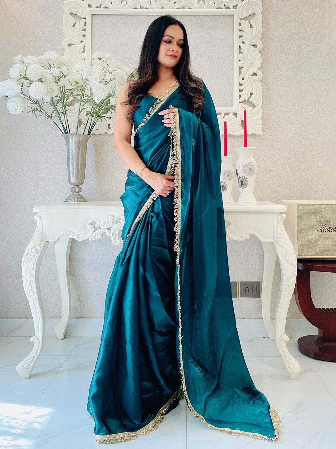 Mitera Embellished Sequinned Satin Saree-picture-39