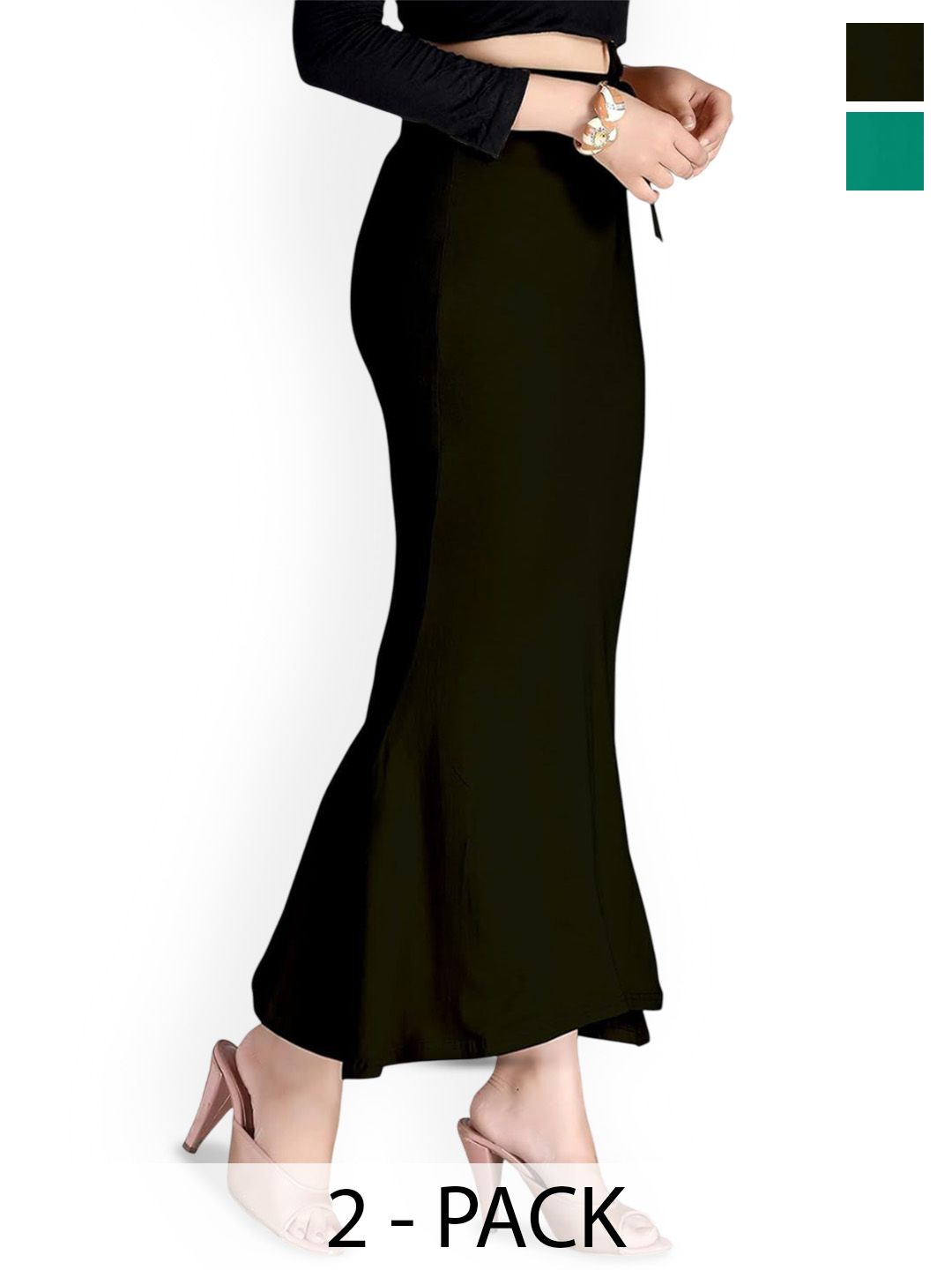 Moda Rapido Pack Of 2 Mermaid-Fit High Rise Saree Shapewear-picture-38