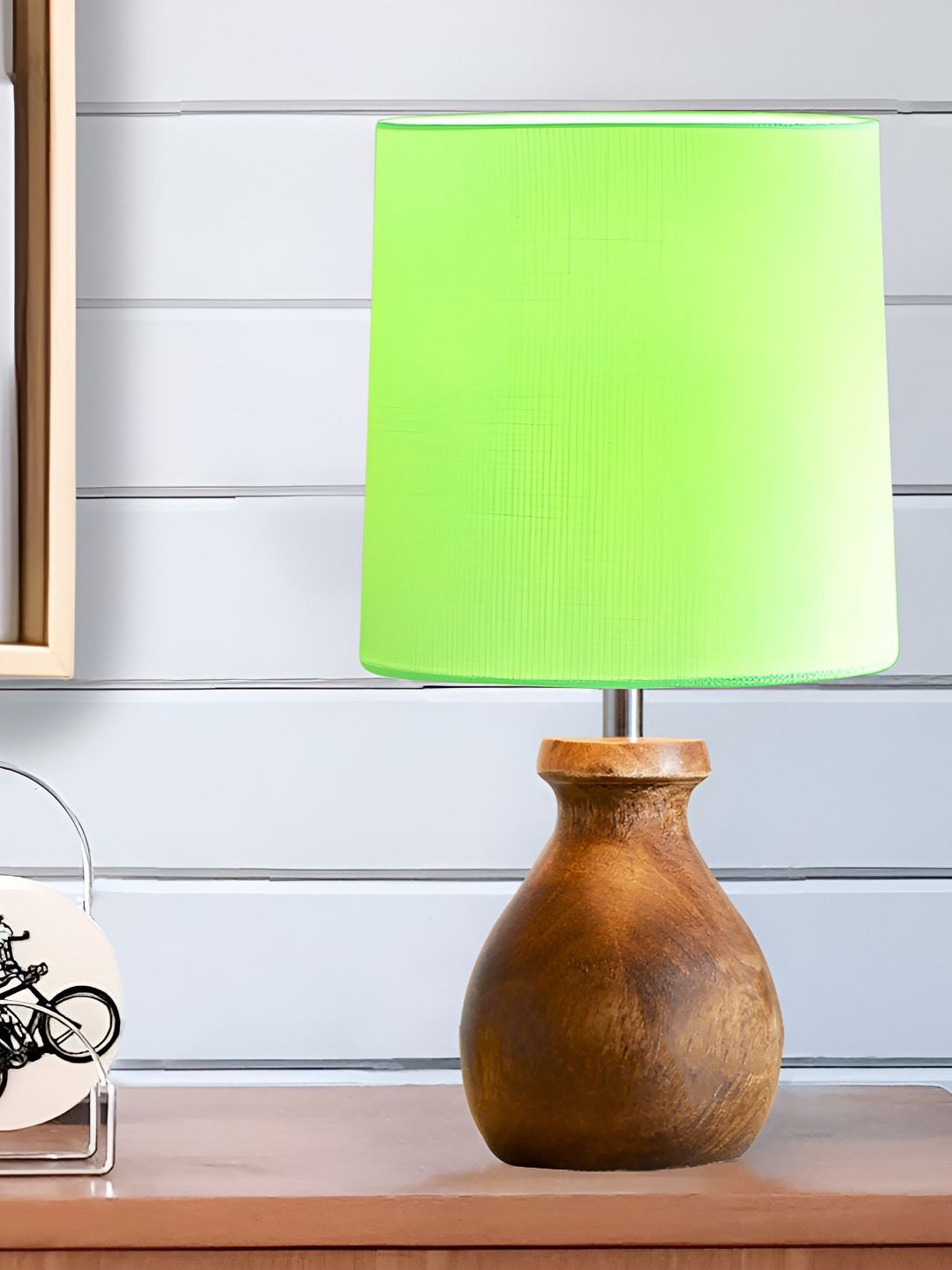 Decorcity Green Wood Traditional Bell Shaped Table Lamp-image-25