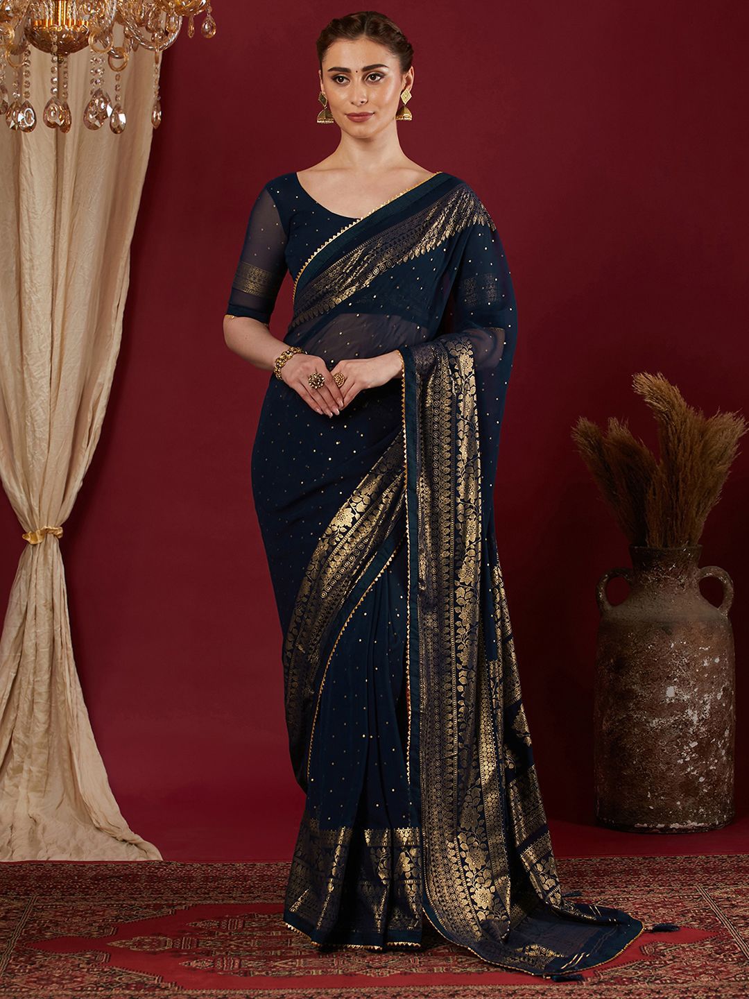 KALINI Woven Design Pure Georgette Saree-picture-18