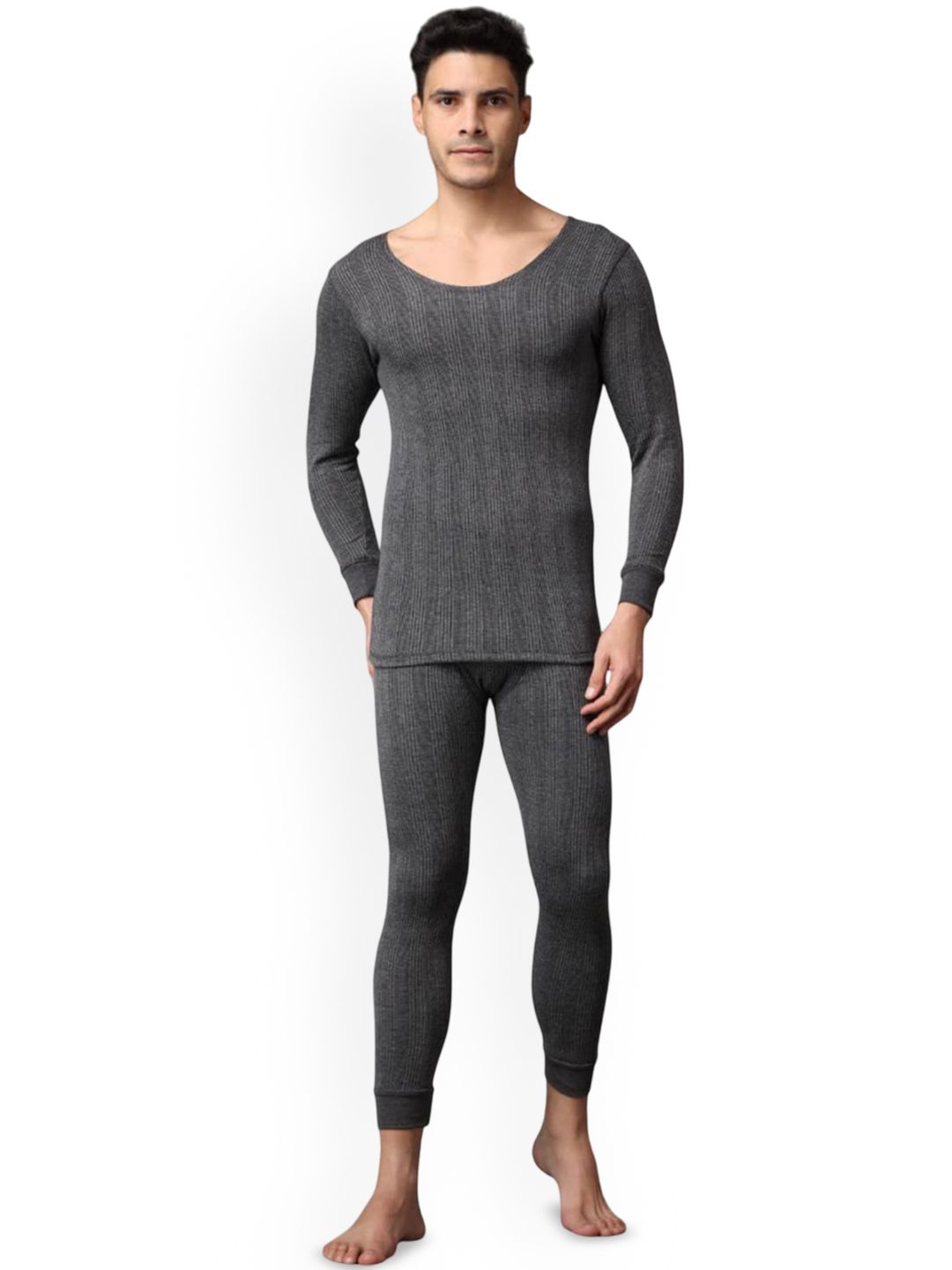Wearslim Striped Ultra-Warm Cotton Thermal Set-picture-45