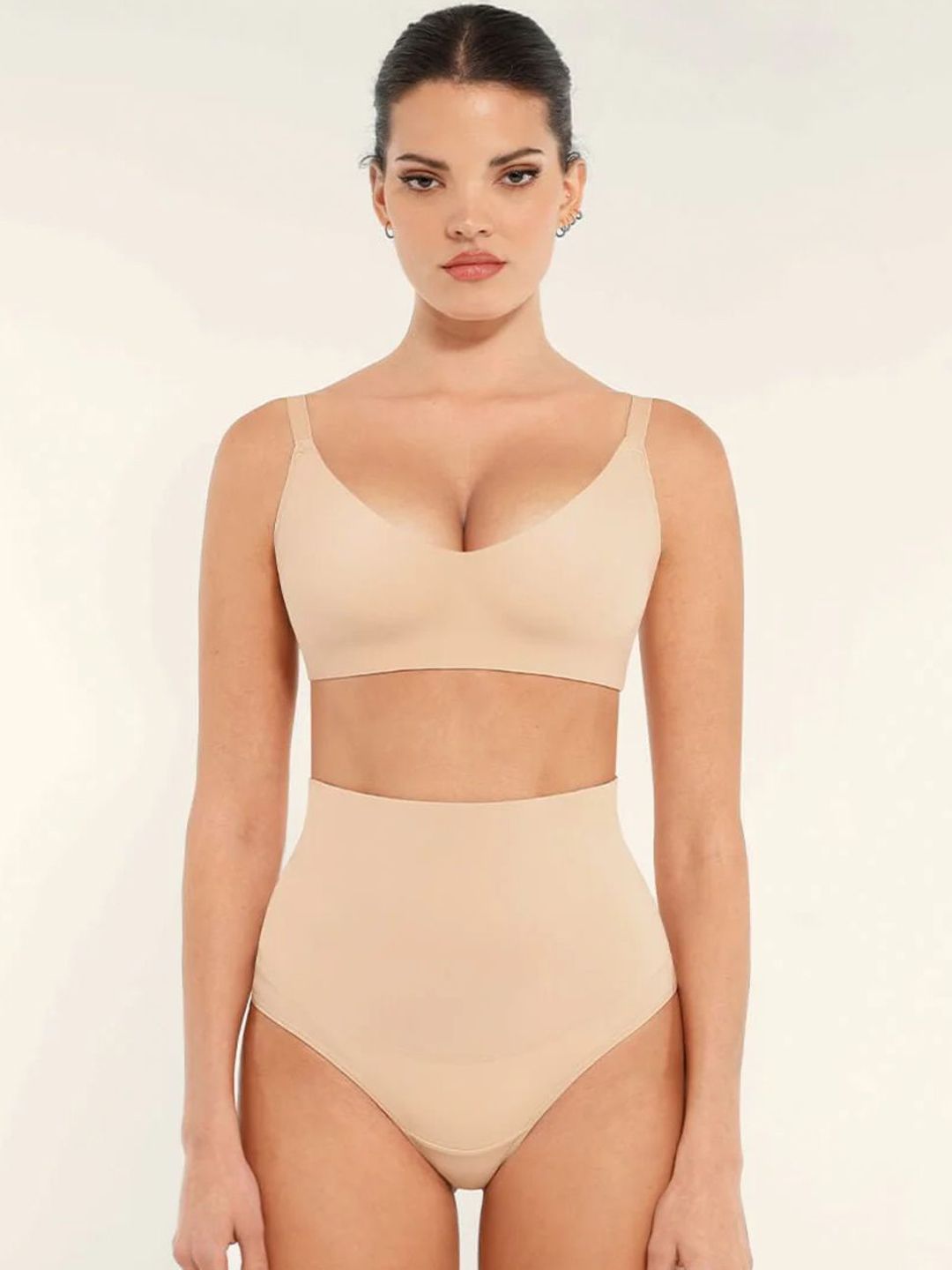 SHOP THE EDIT High Waist Seamless Tummy Control Thong Shapewear-picture-17