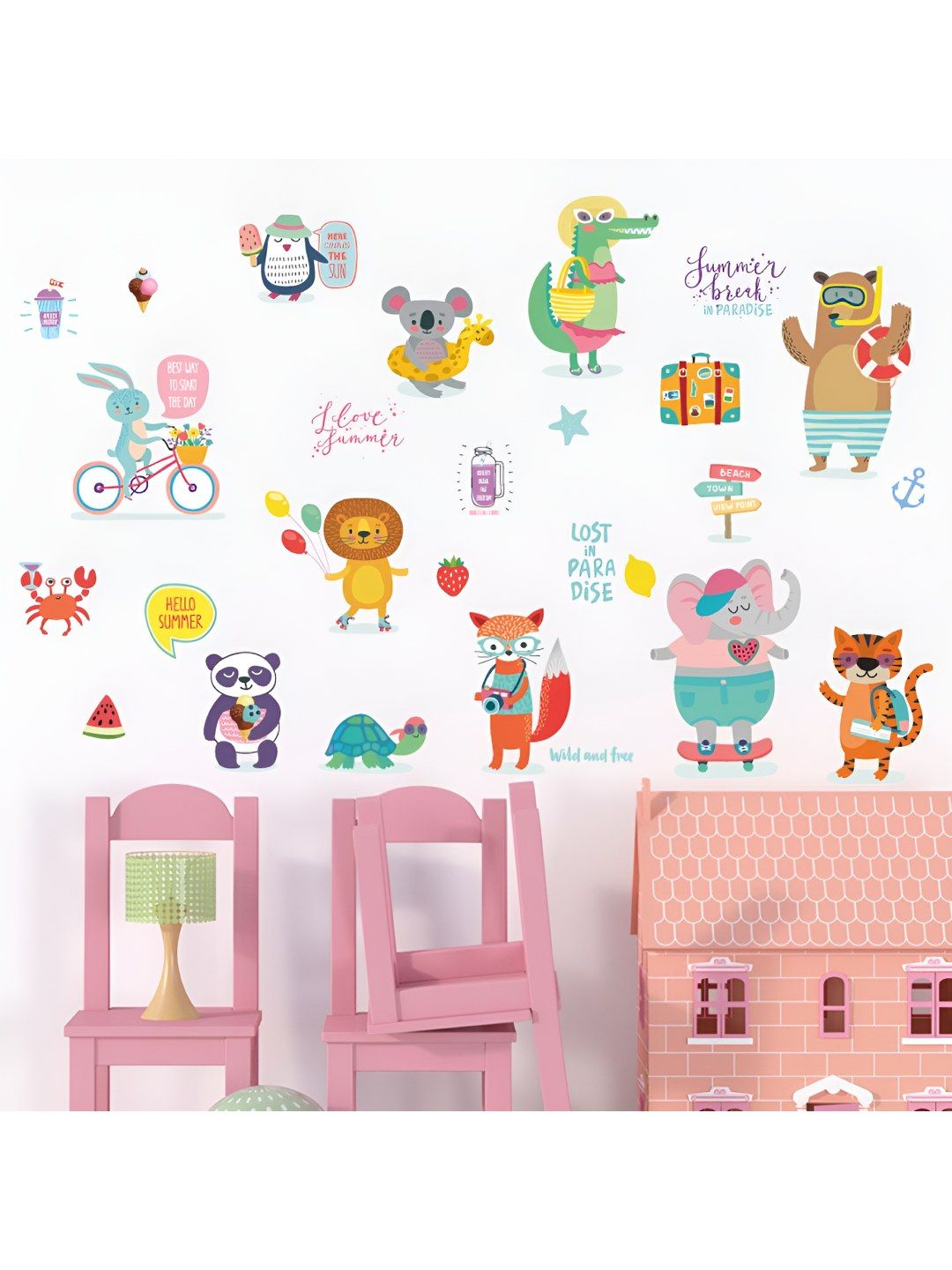 INDIAN ROYALS Yellow & Green Printed Self-Adhesive WallStickers-picture-28