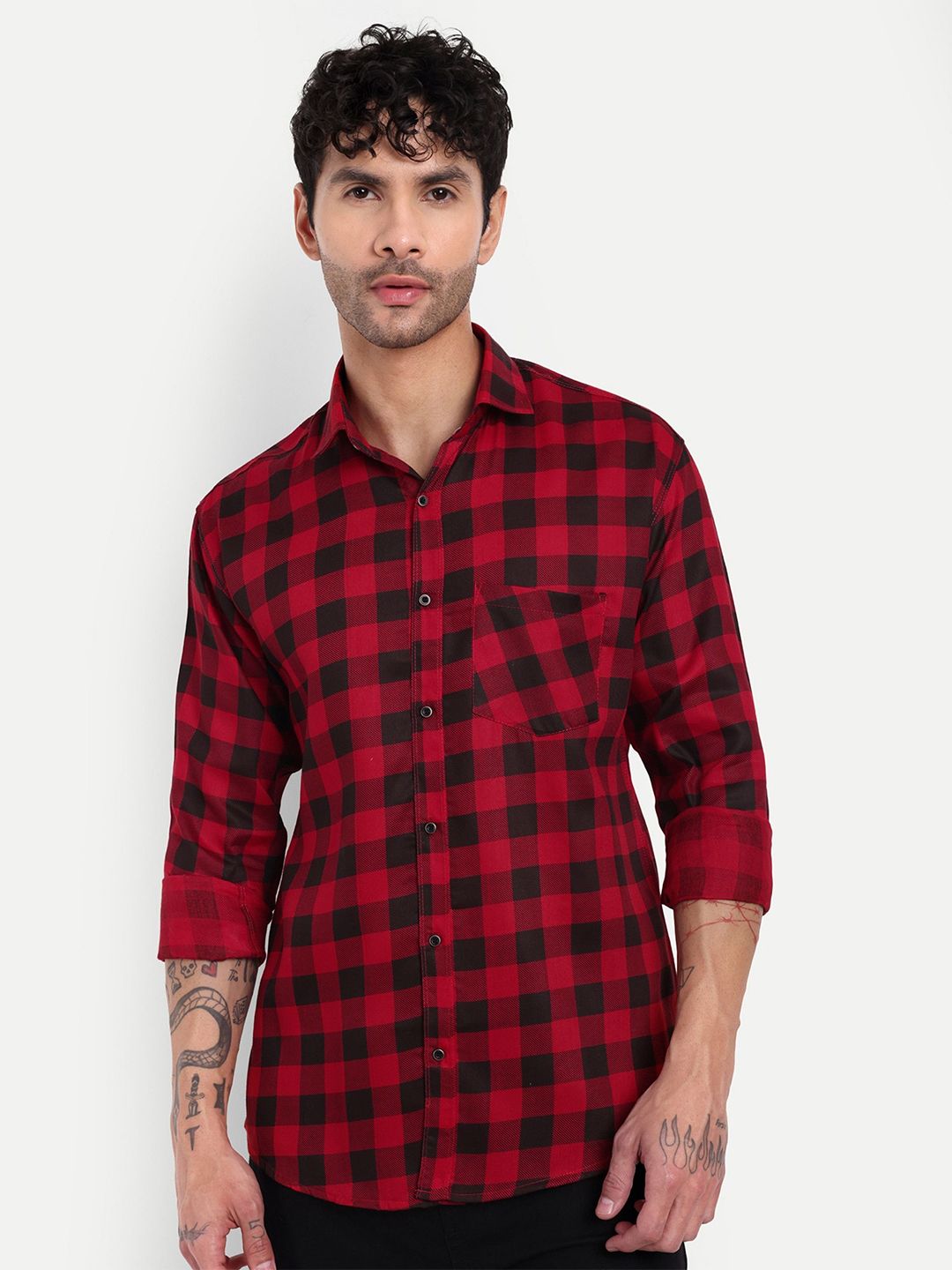 Moda Rapido Men Comfort Checked Slim Fit Casual Shirt-picture-38