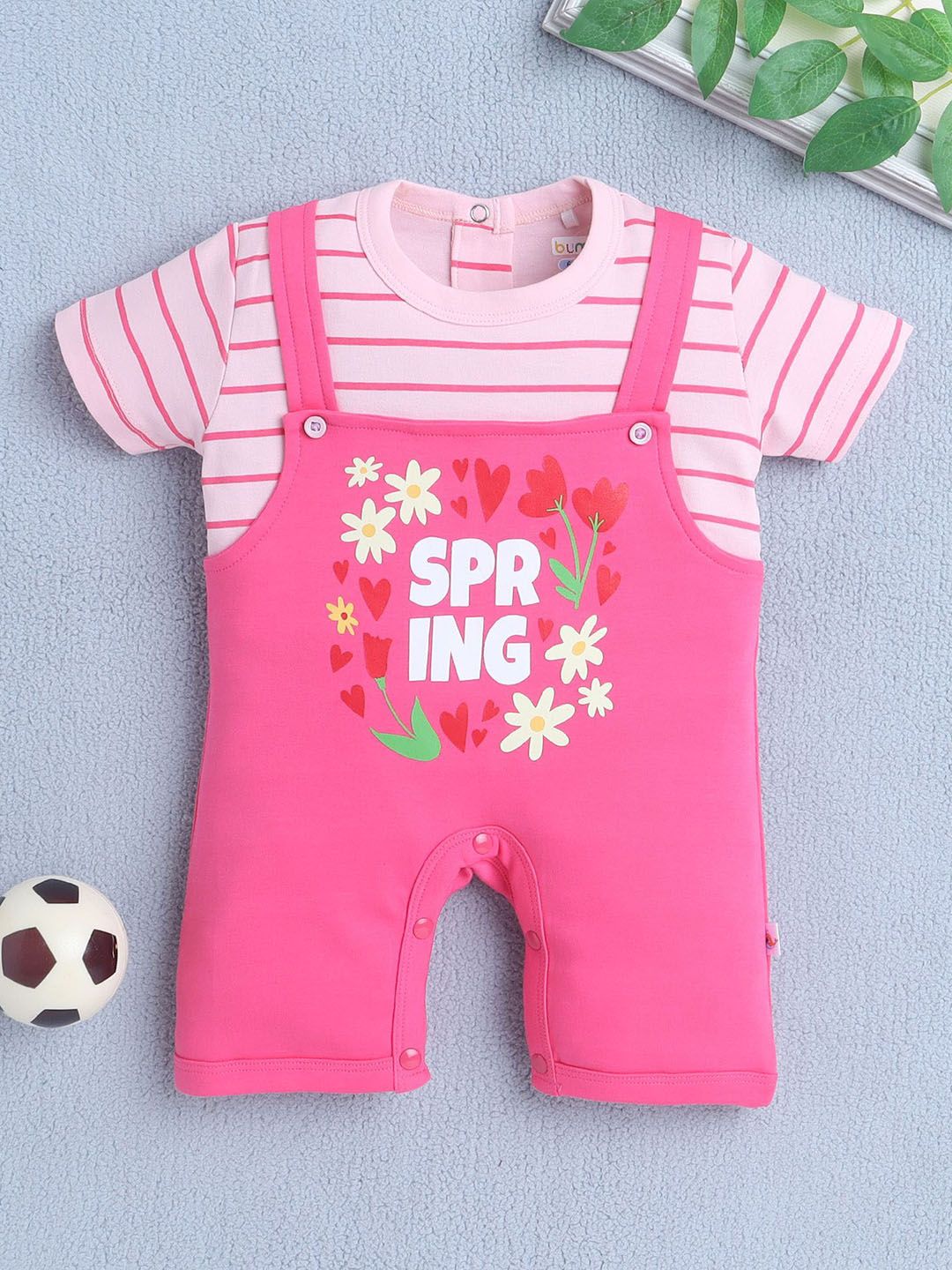 BUMZEE Infant Girls Printed Round Neck Rompers-picture-25